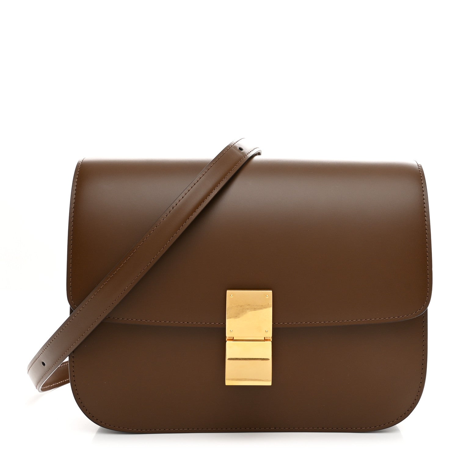 Celine Box Calfskin Medium Classic Box Flap Bag Camel 1867512