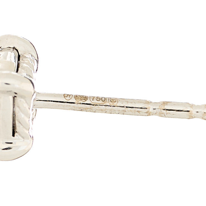 18K White Gold Diamond 5mm Chatelaine Stud Earrings