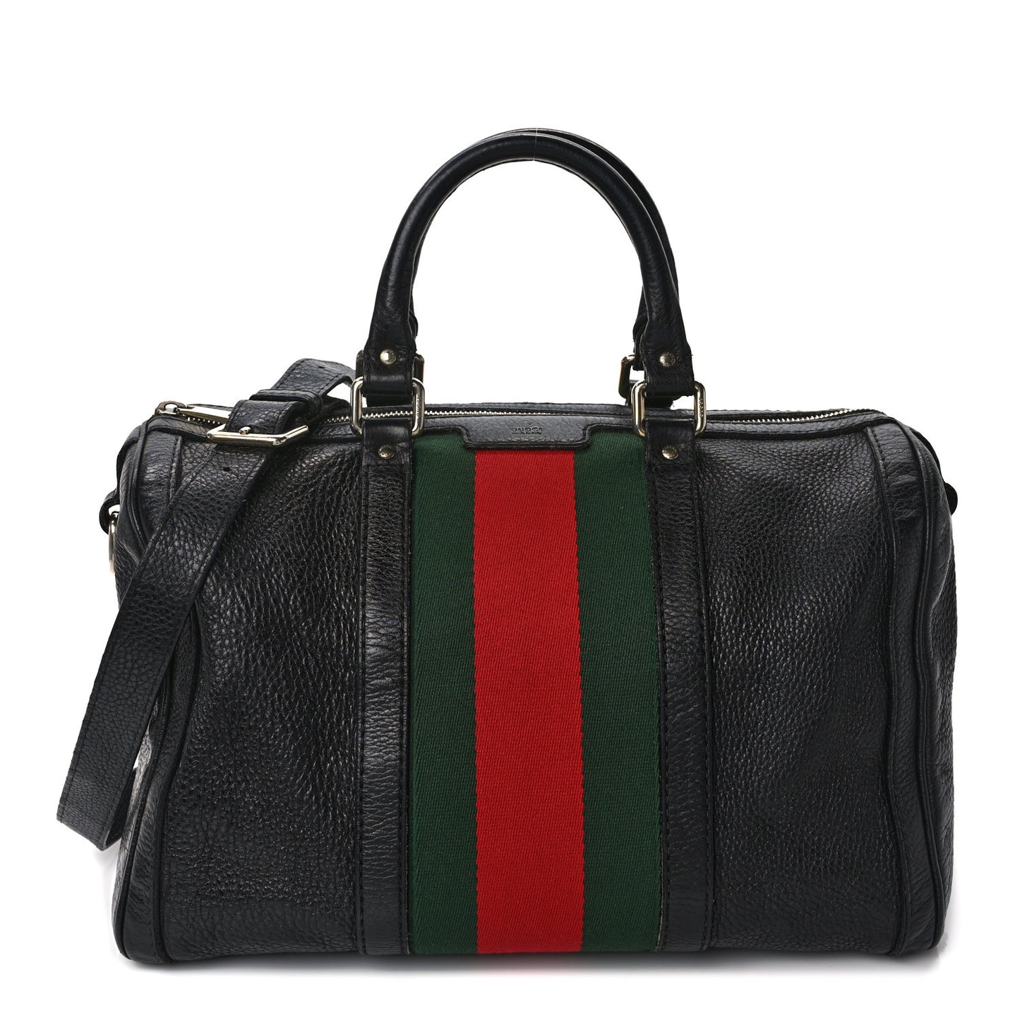 Calfskin Vintage Web Medium Boston Black