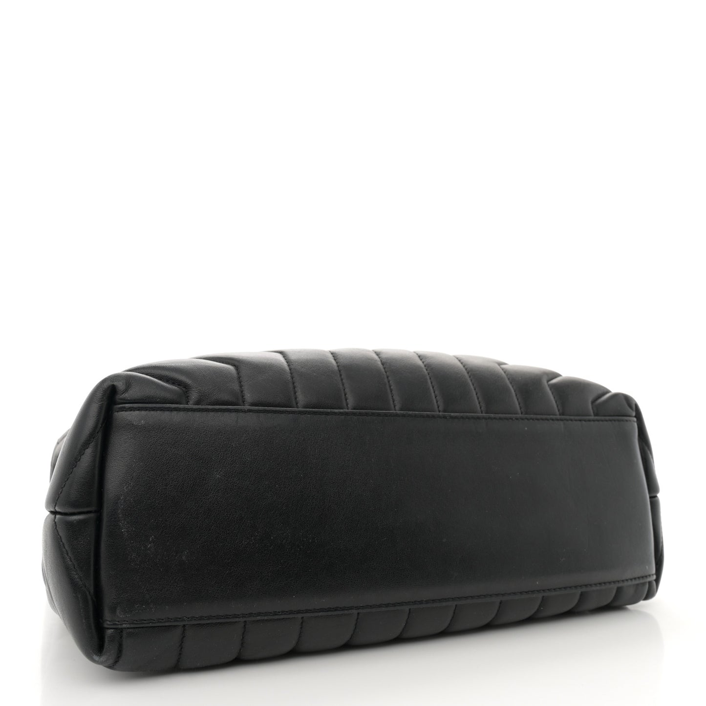 Calfskin Y Quilted Monogram Medium Loulou Chain Satchel Black