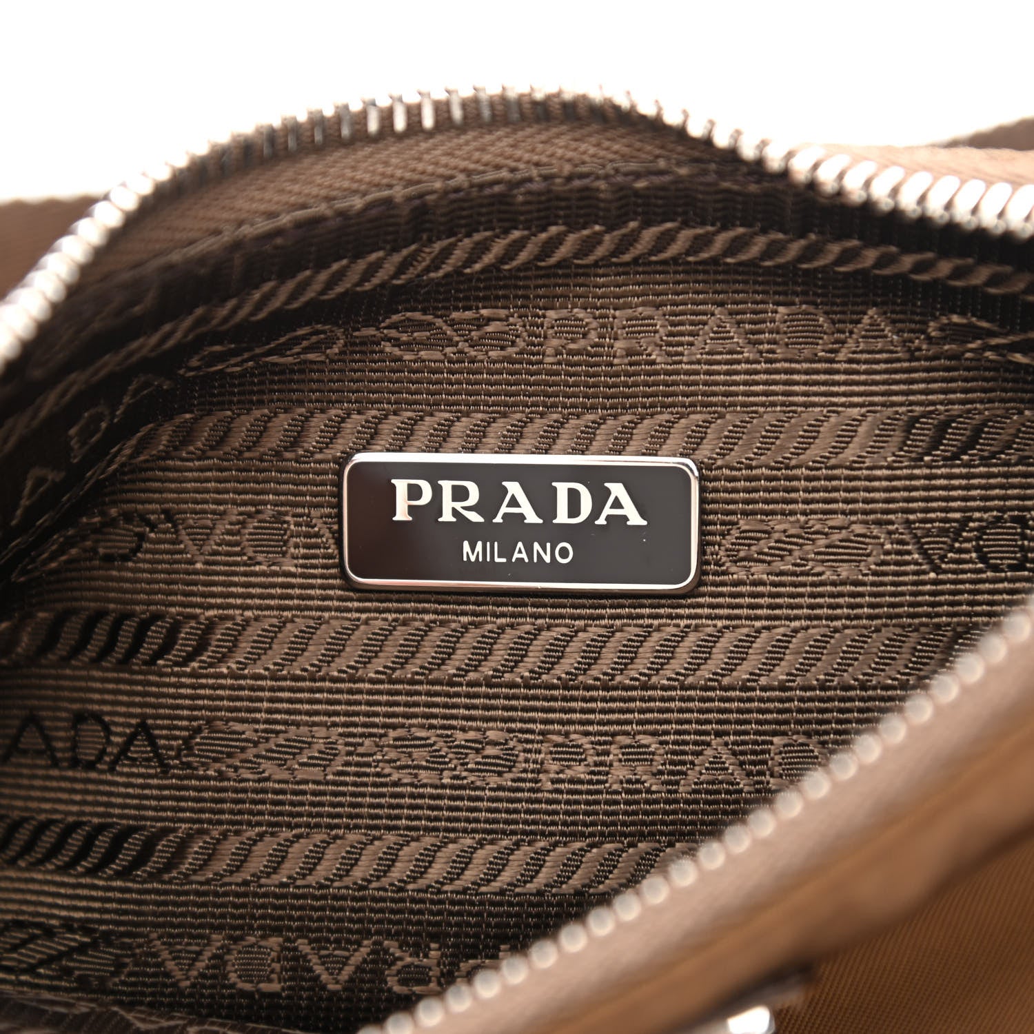 Prada Tessuto Nylon Saffiano Re-Edition 2005 Shoulder Bag Cacao 7 of 16