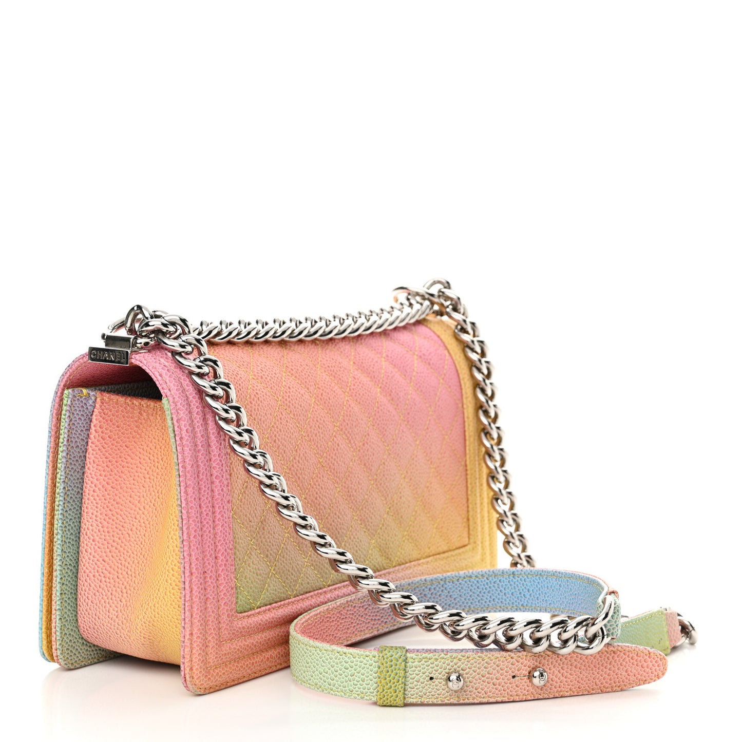 Caviar Quilted Medium Cuba Rainbow Boy Flap Multicolor