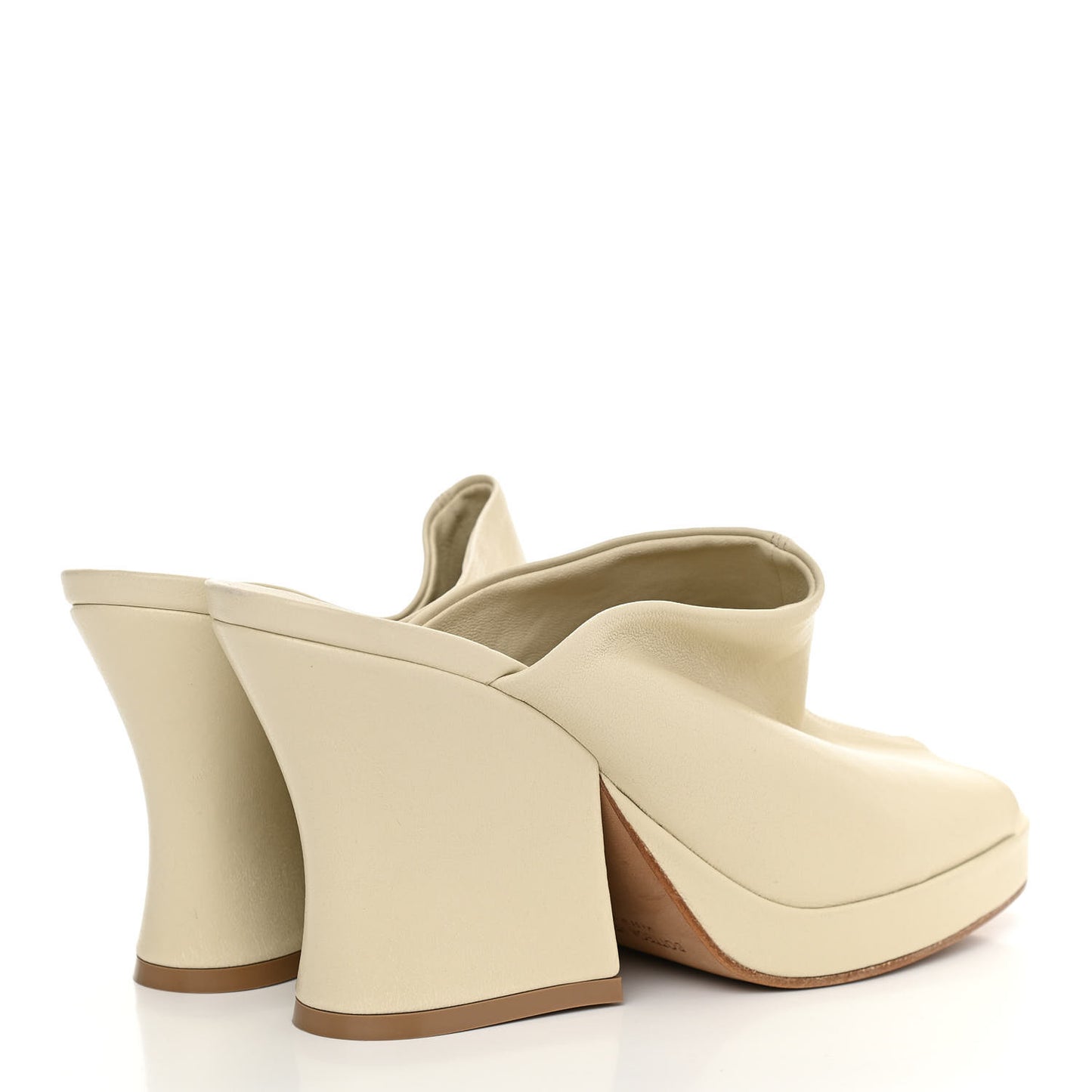 Nappa Stack Mule Sandals 38.5 Sea Salt