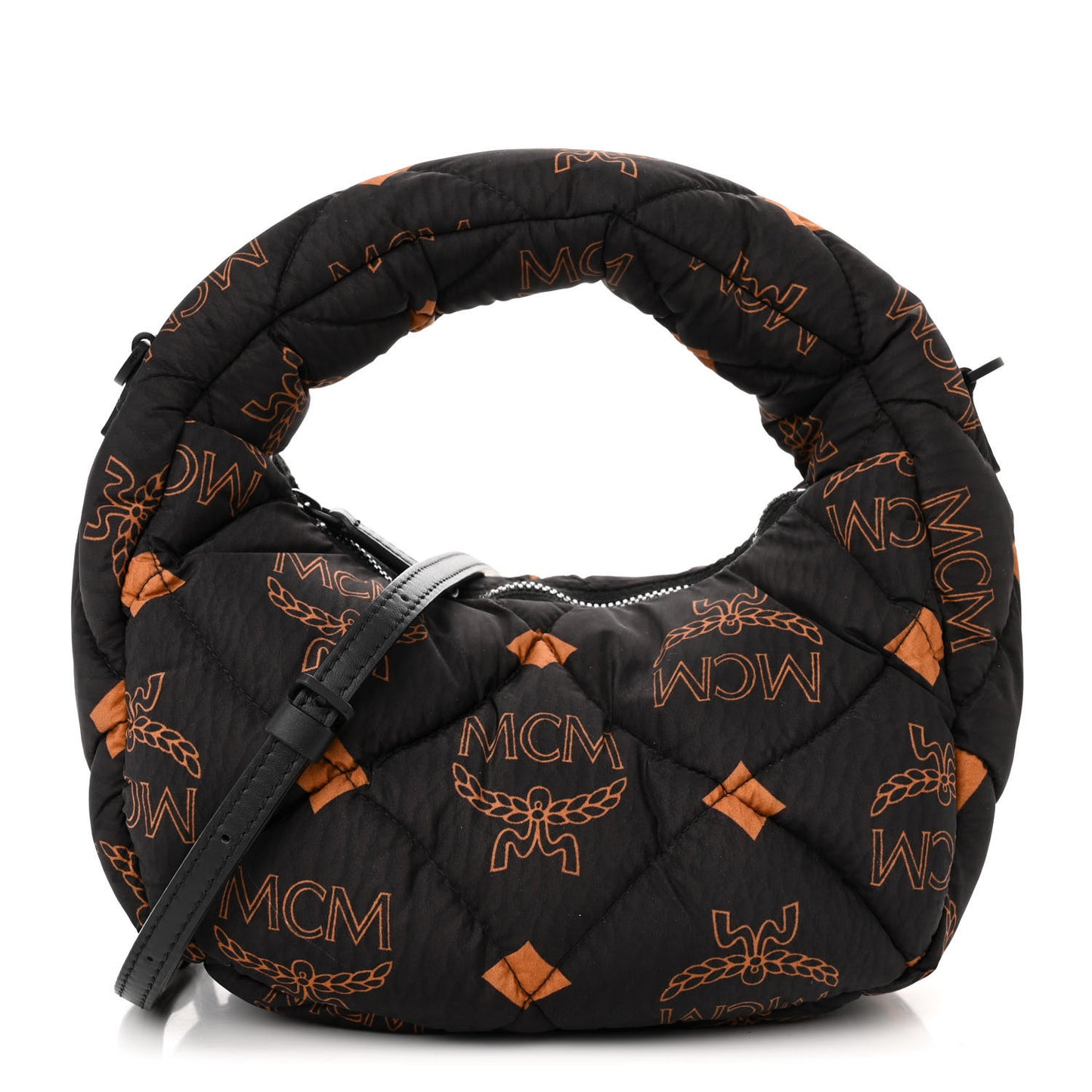 Maxi Visetos Nylon Quilted Mini Aren Hobo Black