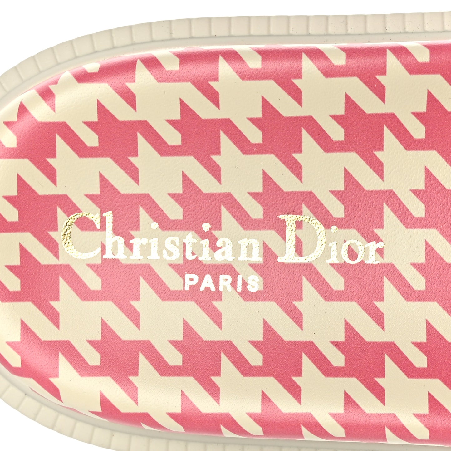 Micro PDP Cotton Houndstooth Embroidered Dway 10mm Slide Sandals 41 Peony