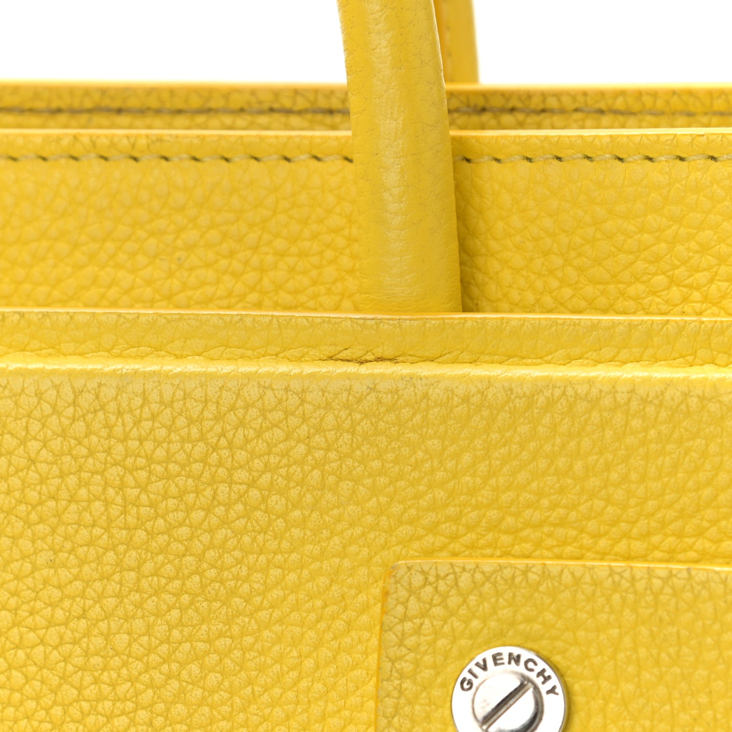 Grained Calfskin Mini Horizon Satchel Yellow