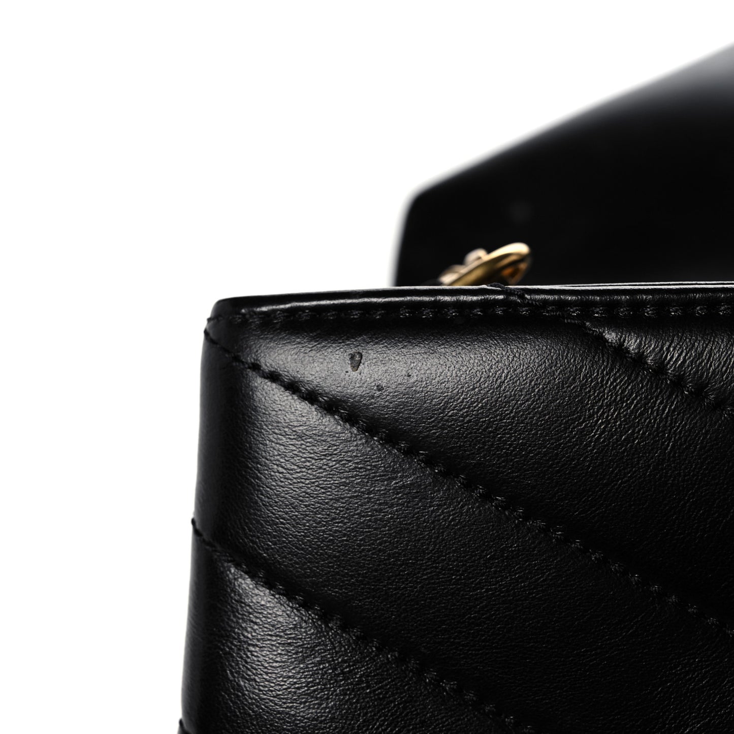 Calfskin Y Quilted Monogram Small Loulou Chain Satchel Black