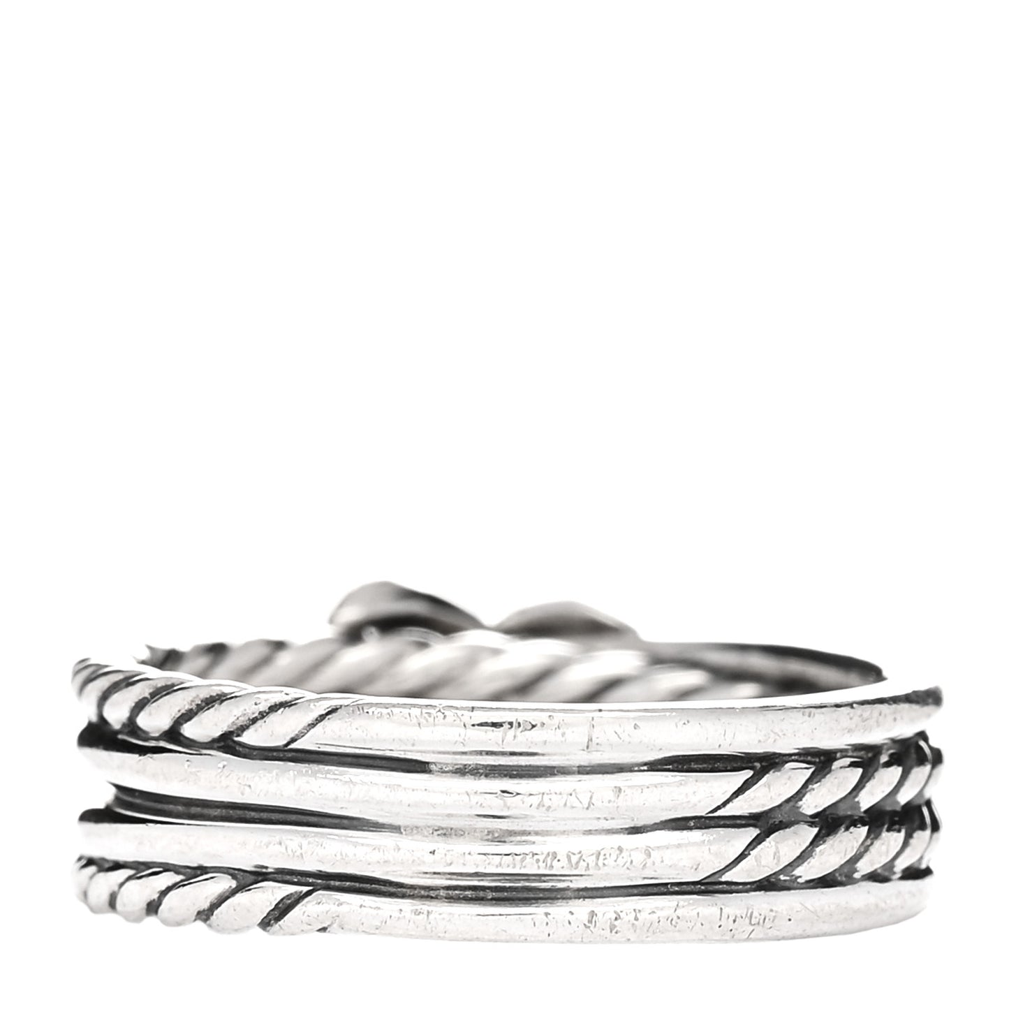 Sterling Silver Diamond X Crossover Ring 52 6