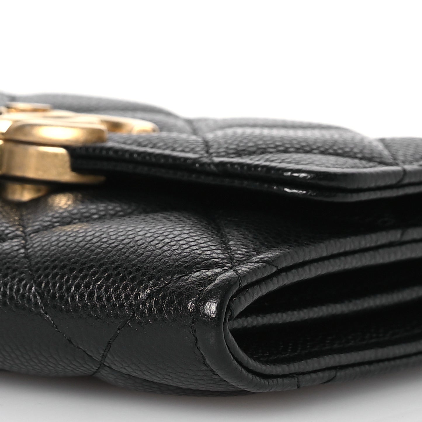 Caviar Quilted Mini Bracelet On Chain Wallet On Chain WOC Black