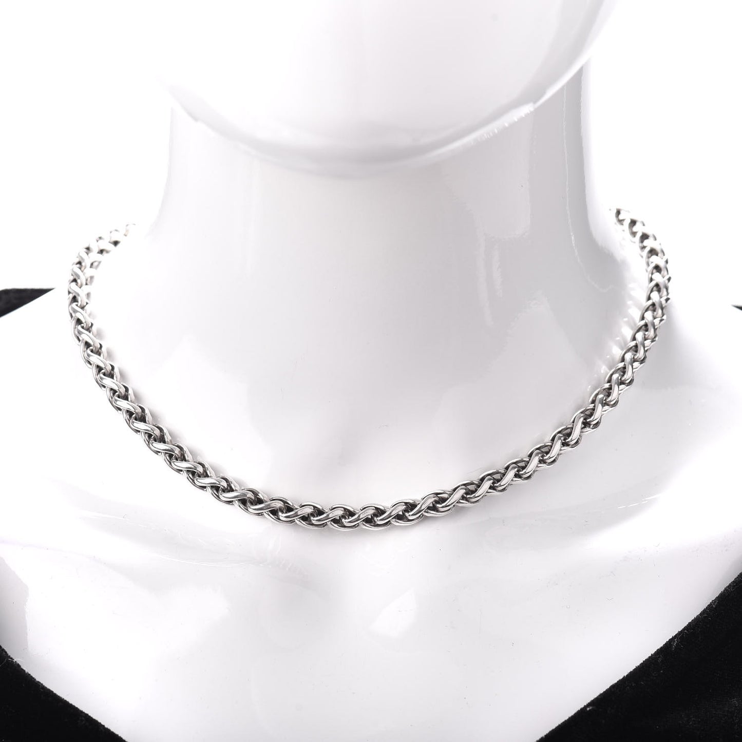 Sterling Silver 14K Yellow Gold 6mm Wheat Chain Necklace