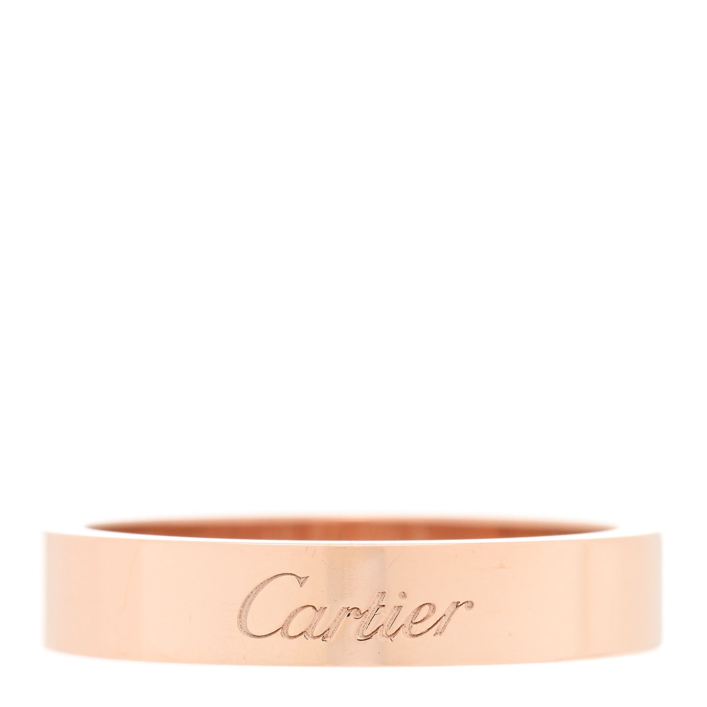 18K Pink Gold 4mm C De Cartier Wedding Band Ring 56 7.75
