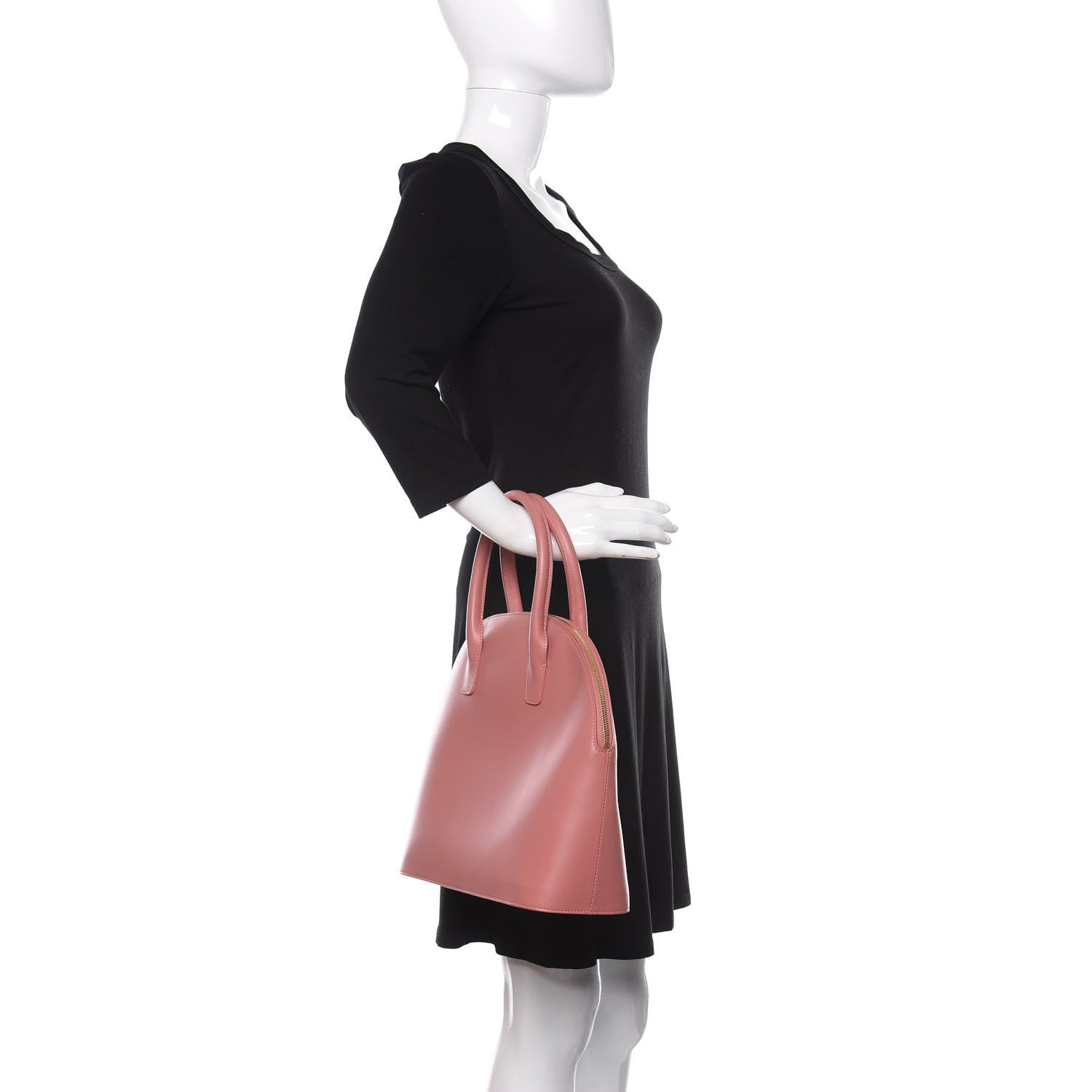 Mansur Gavriel Calfskin Top Handle Rounded Bag Blush 2 of 13