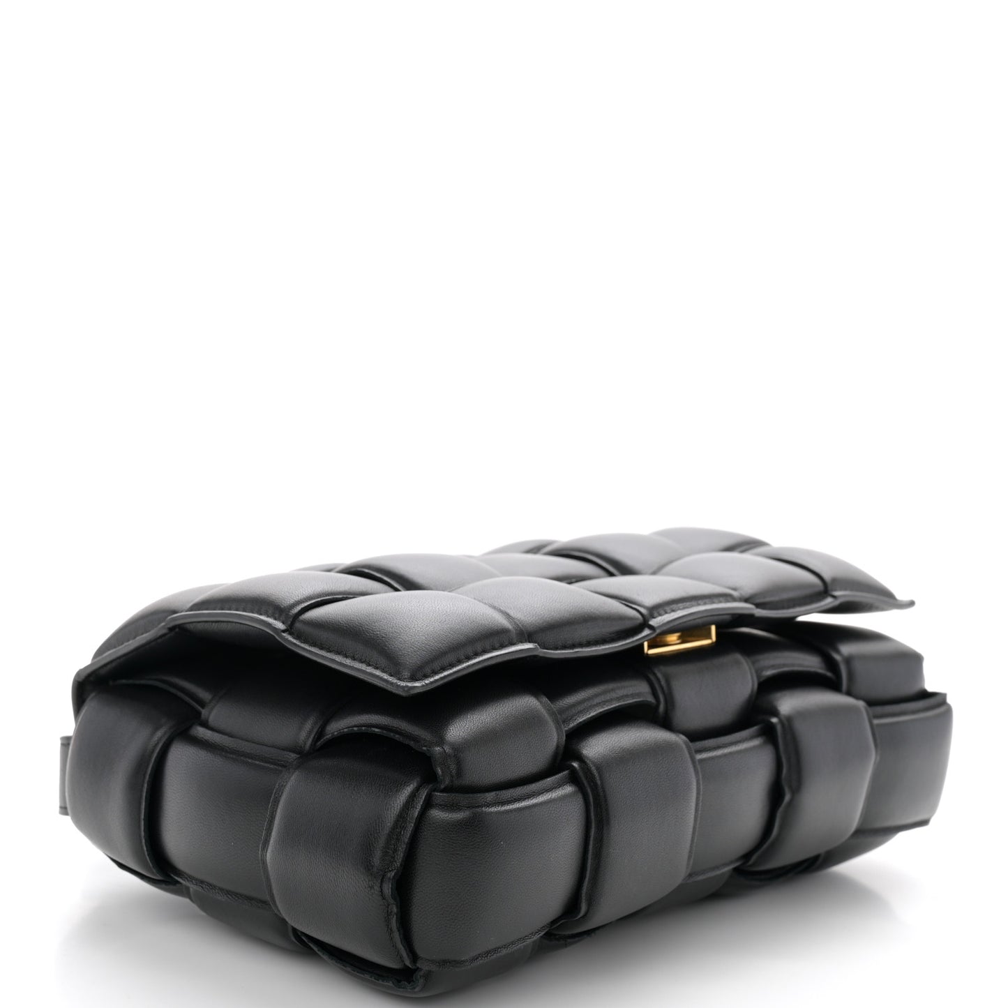 Nappa Maxi Intreccio Padded Cassette Crossbody Bag Black