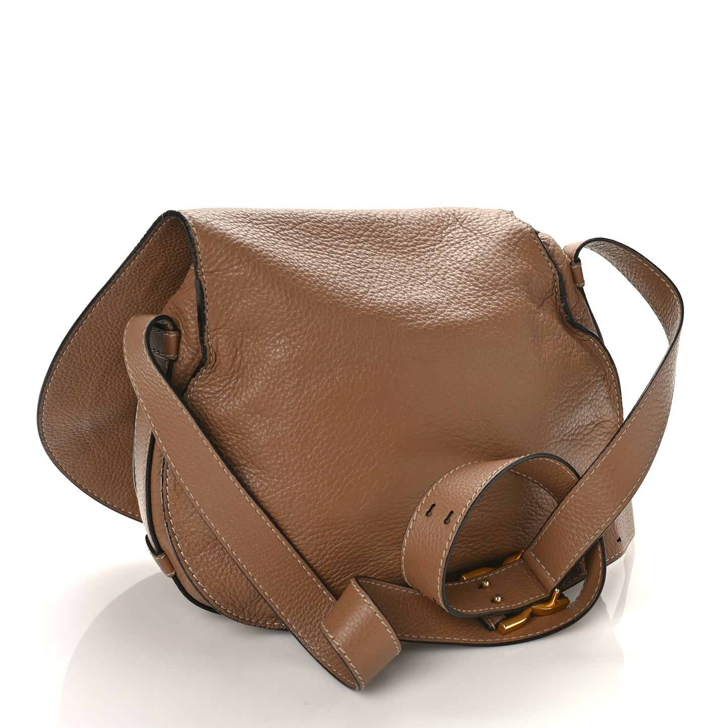 Calfskin Medium Marcie Round Crossbody Bag Nut