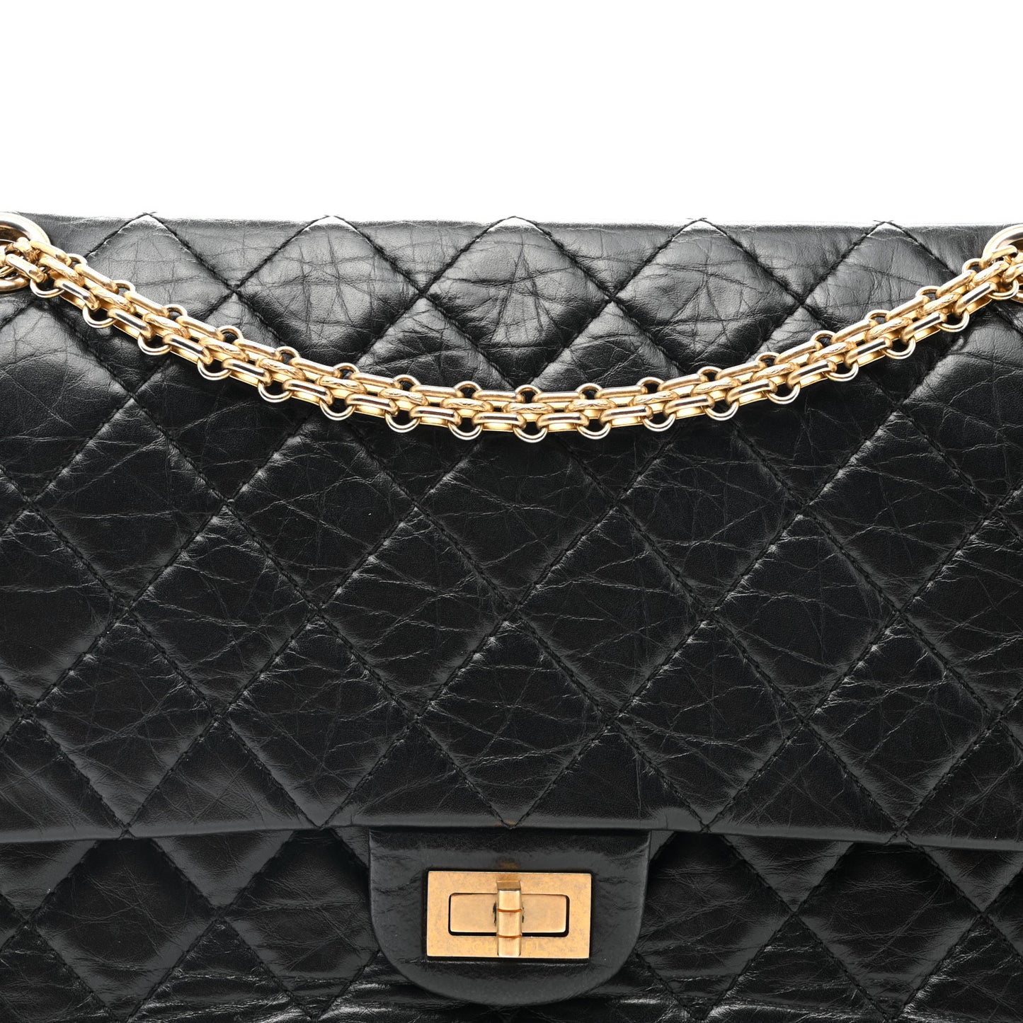 Aged Calfskin Quilted 2.55 Reissue 226 Flap Black
