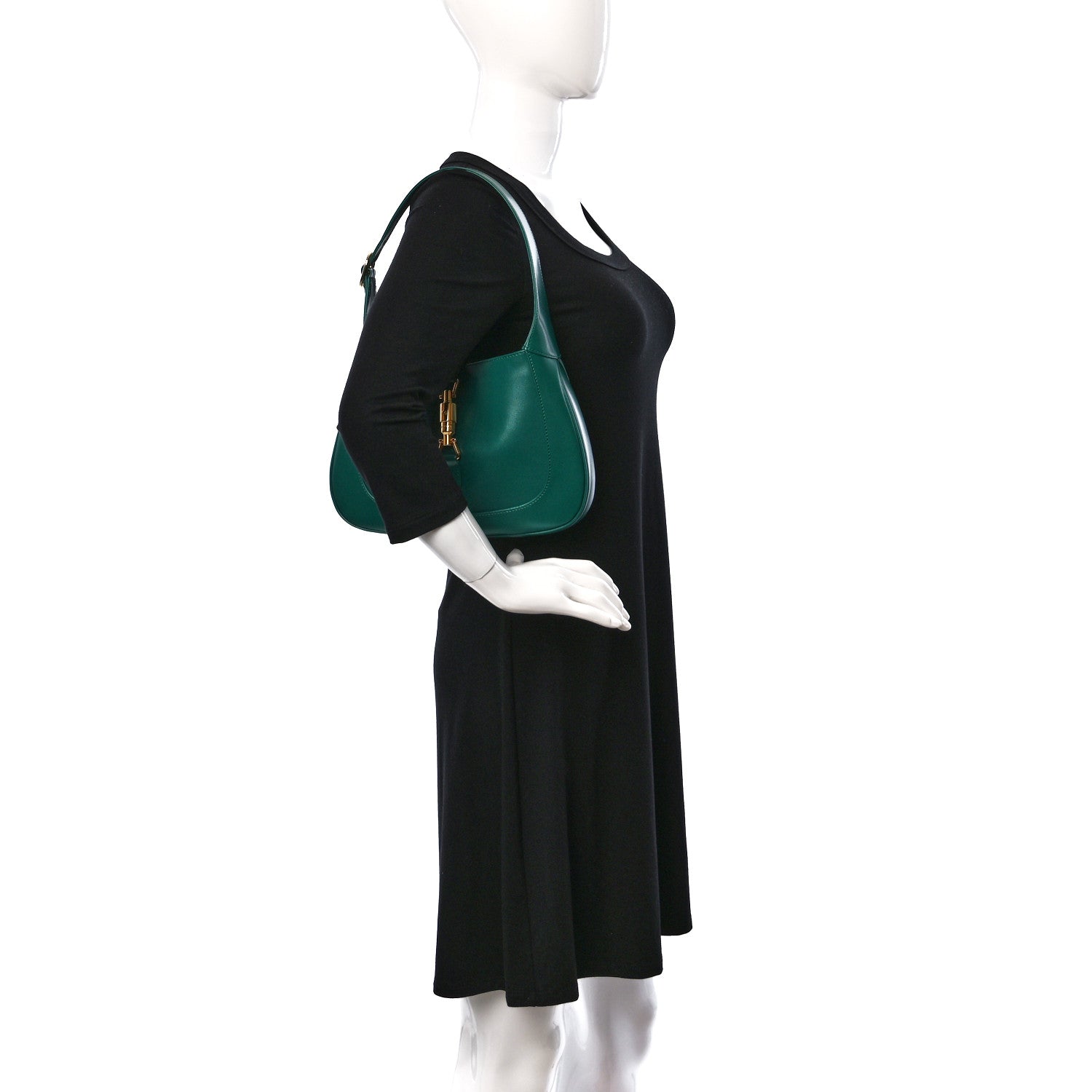 Gucci Boarded Dyana Lux Calfskin Small Jackie 1961 Hobo Emerald 3 of 10