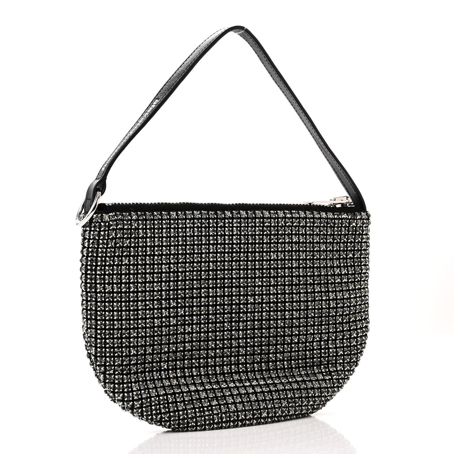 Mesh Crystal Wanglock Fortune Cookie Bag Black