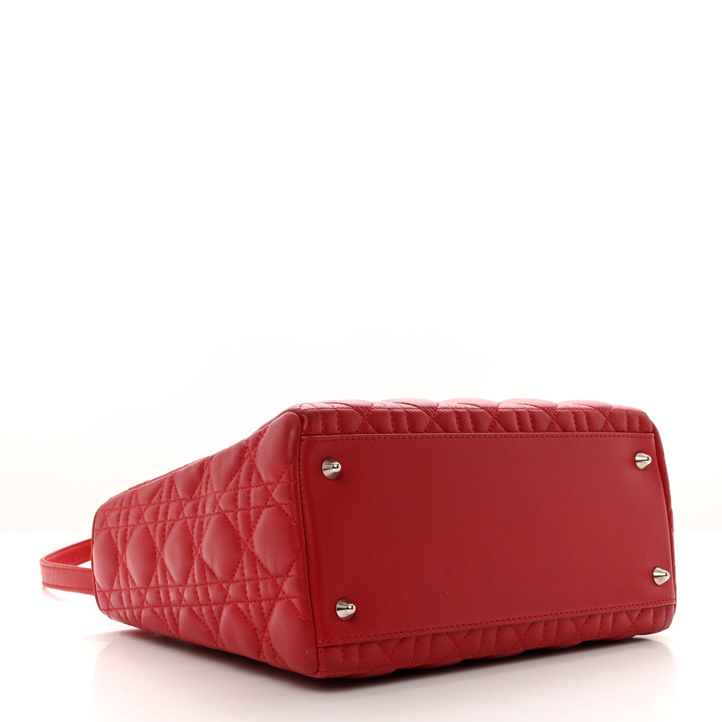 Lambskin Cannage Medium Lady Dior Red