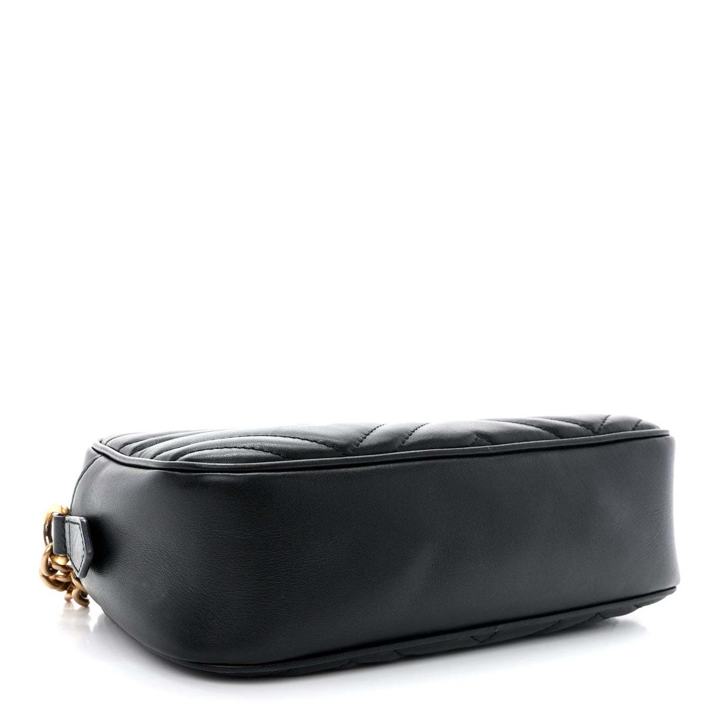 Calfskin Matelasse Small GG Marmont Chain Shoulder Bag Black