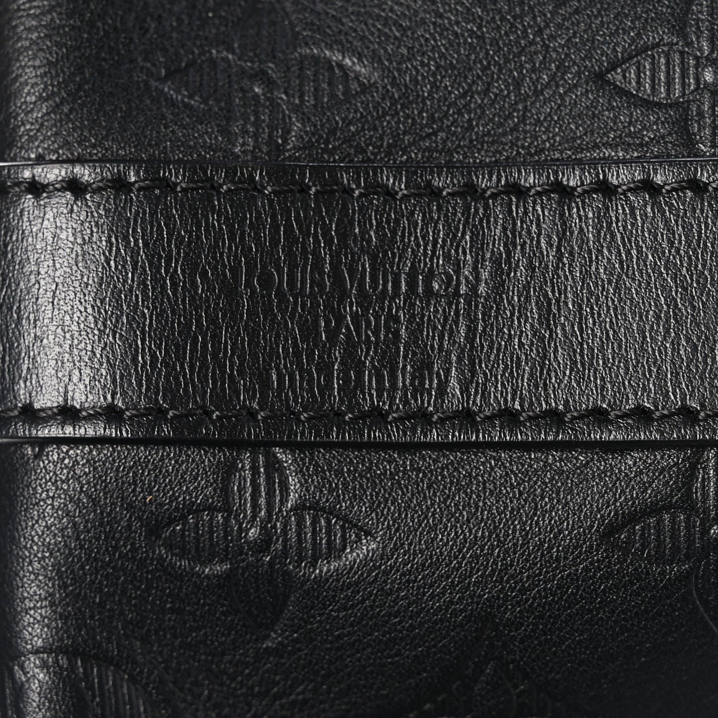 Calfskin Shadow Monogram Keepall Bandouliere 50 Black