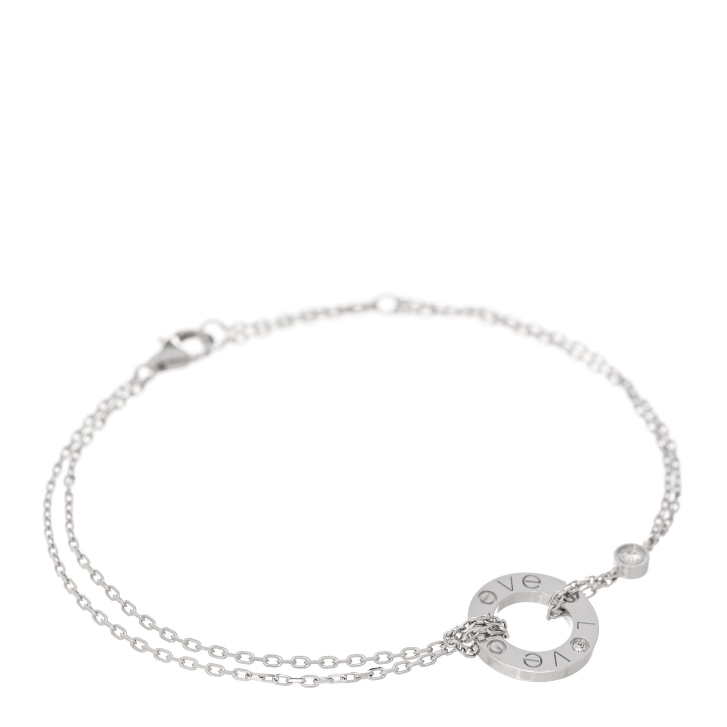 18K White Gold Diamond LOVE Bracelet