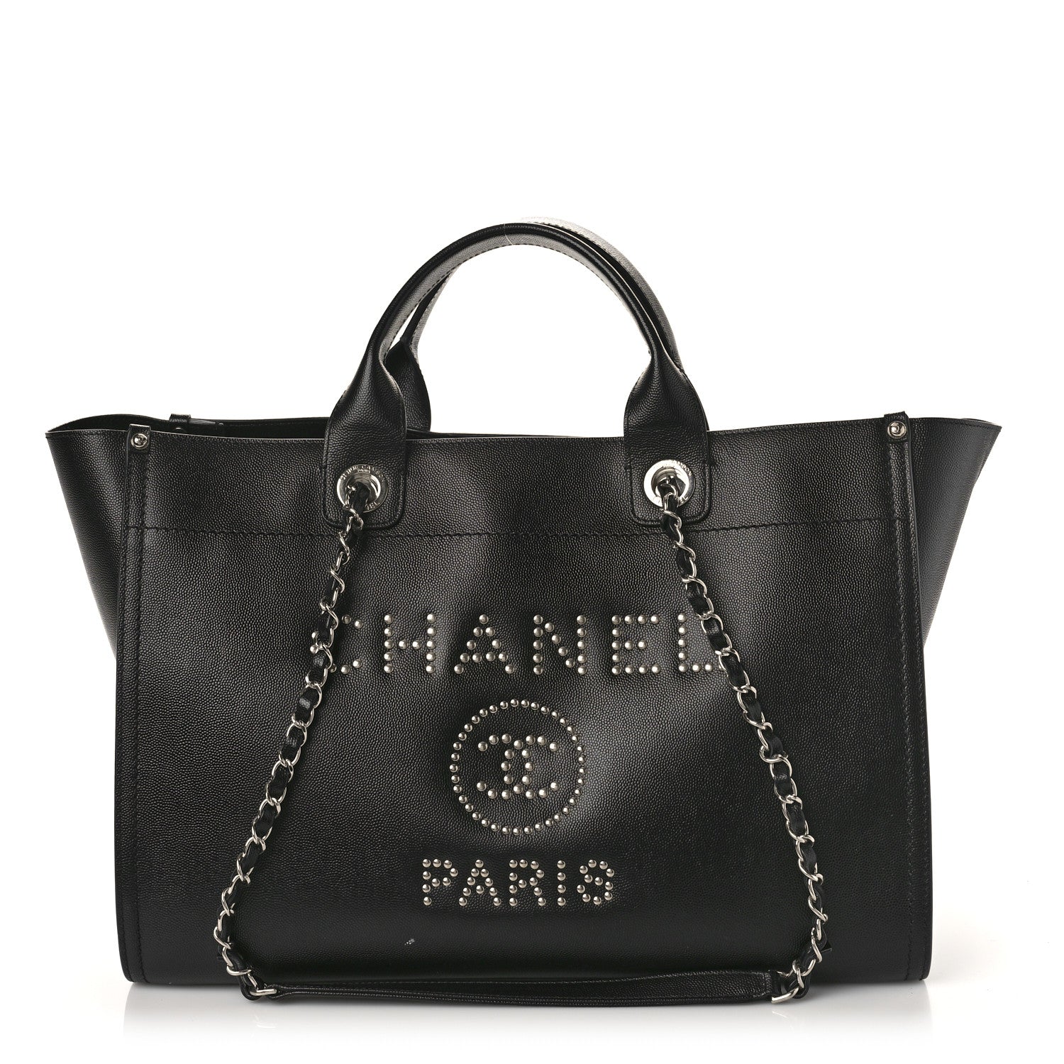 Chanel Caviar Medium Studded Deauville Tote Black 1 of 10