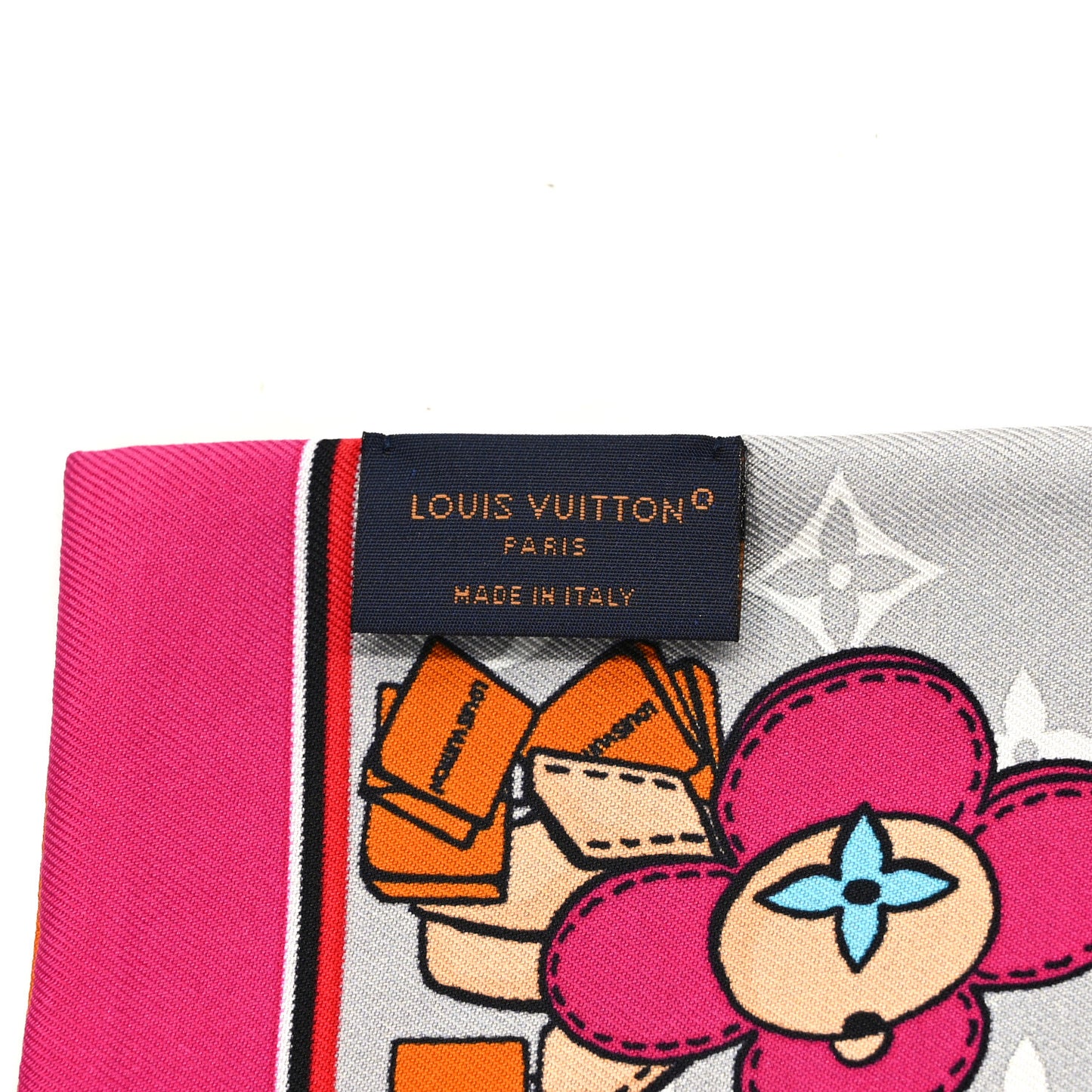 LOUIS VUITTON Silk Monogram Paris Vivienne Bandeau Light Gray