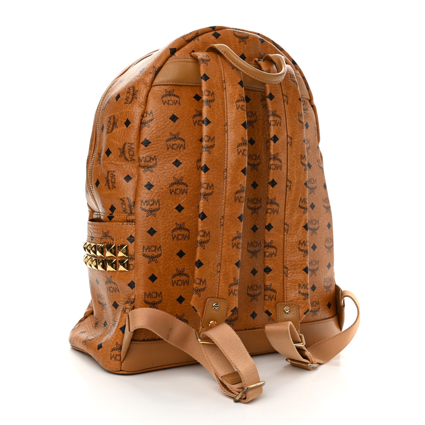 Visetos Large Side Studs Stark Backpack Cognac