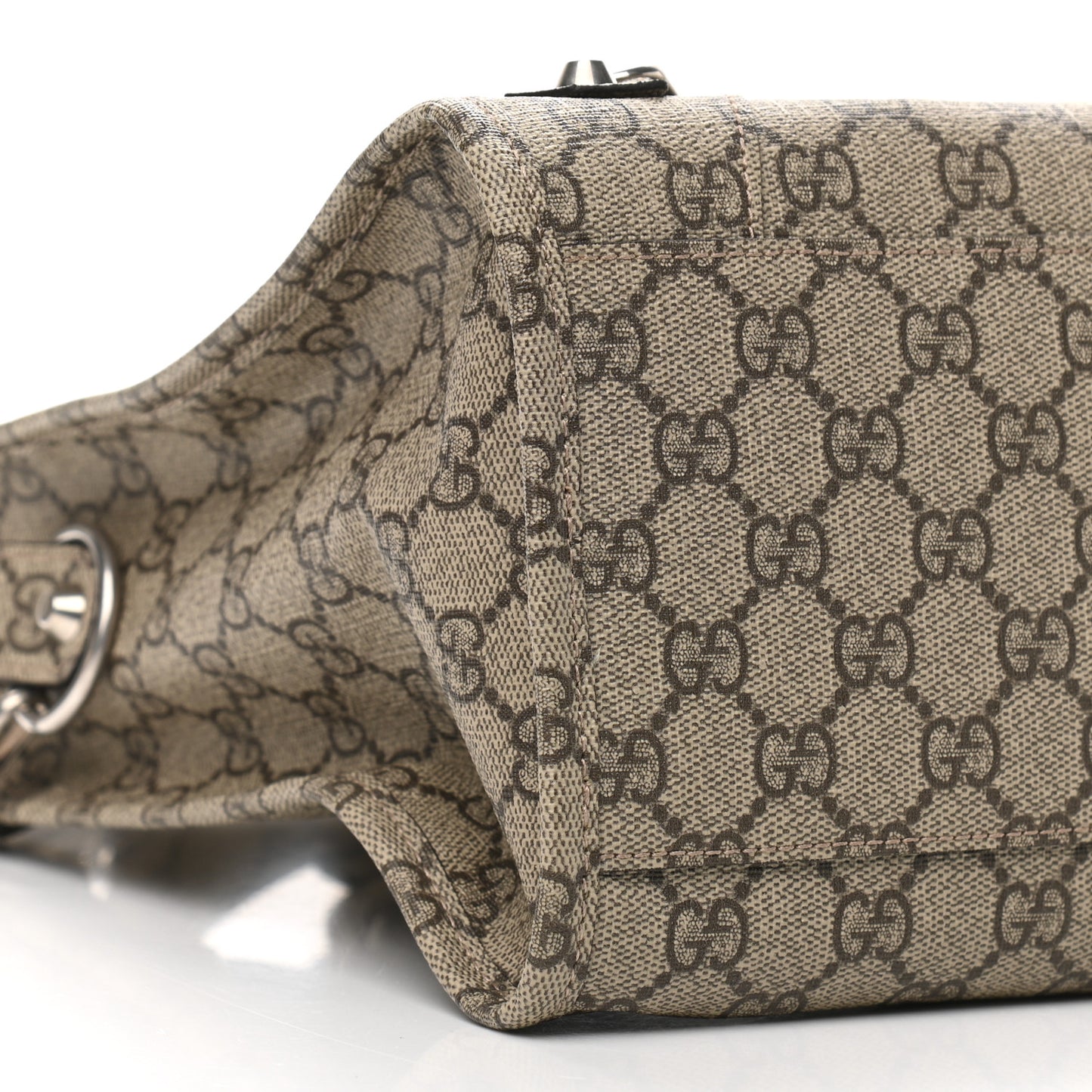 X GUCCI GG Supreme Monogram Neo Classic Silver Hardware City Beige Ebony