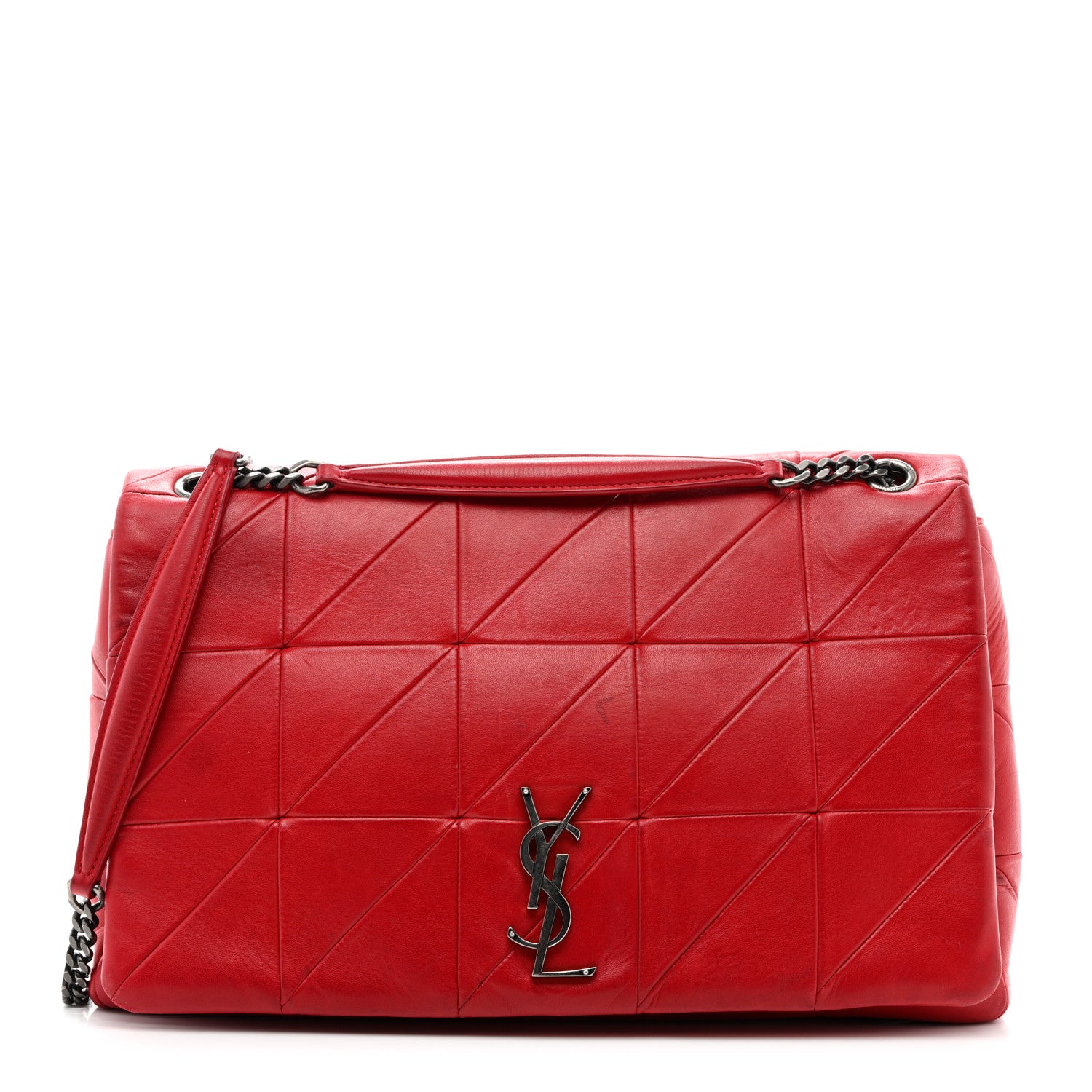 Saint Laurent Lambskin Patchwork Monogram Large Jamie Red 1 of 11