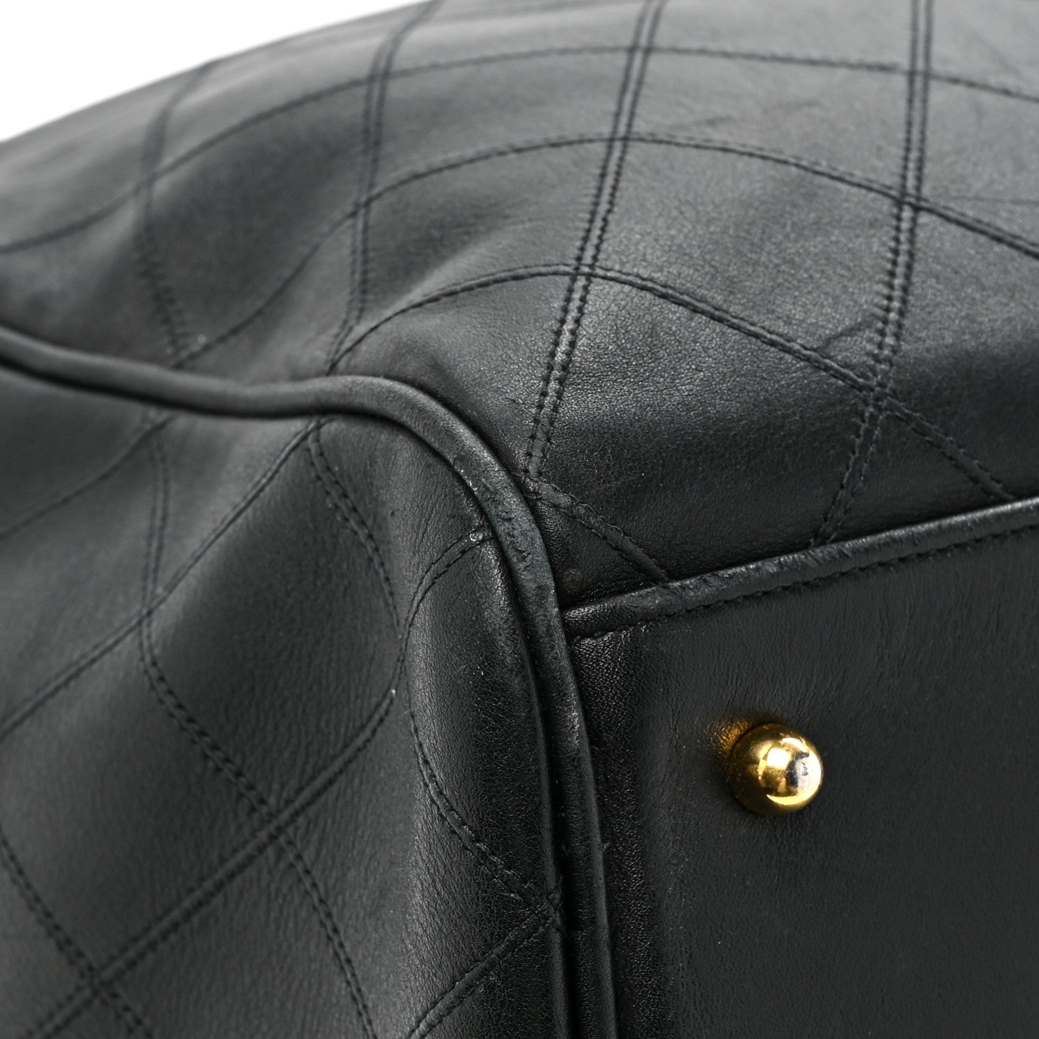 Chanel Calfskin Stitched CC Boston Black 15 of 19