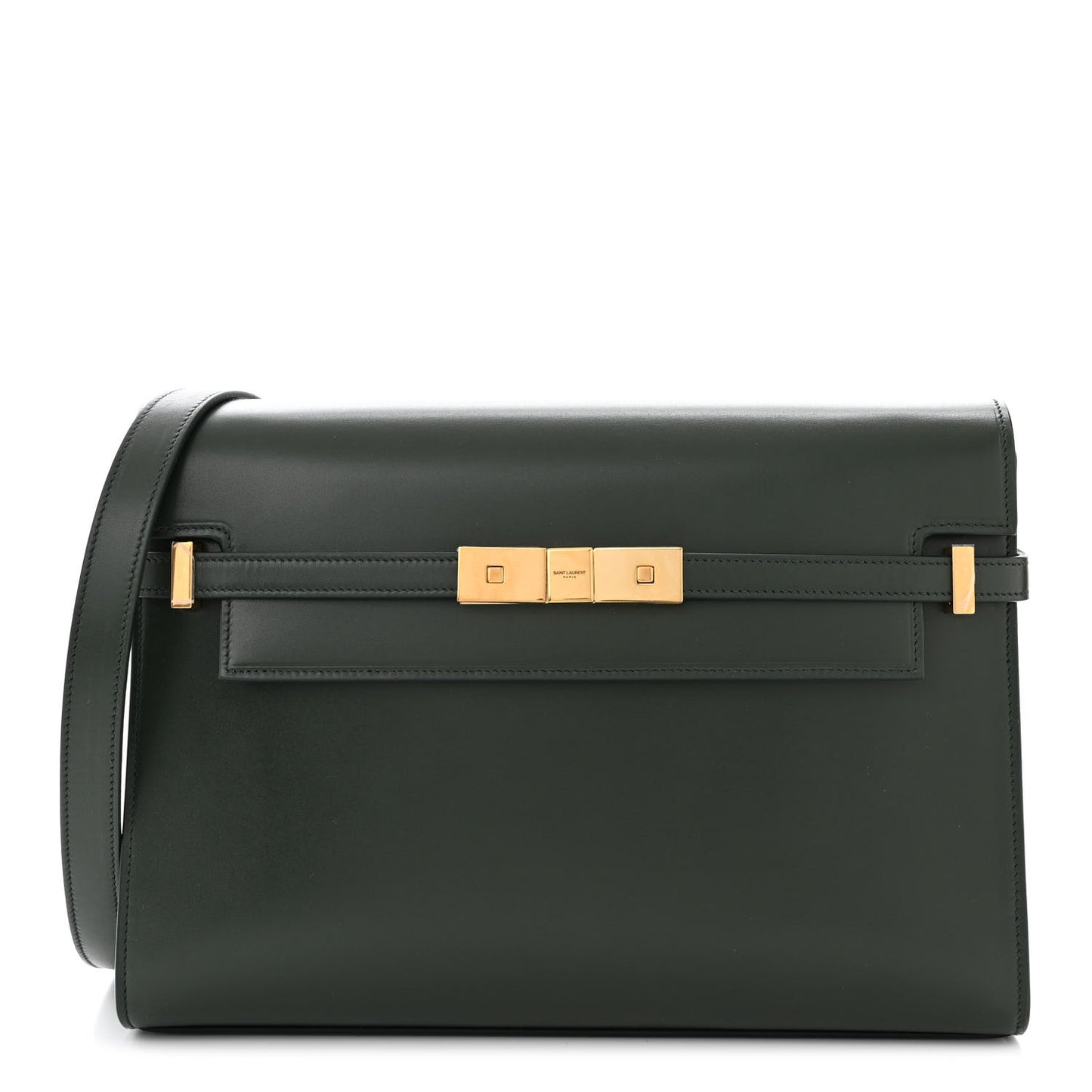 Smooth Calfskin Medium Manhattan Shoulder Bag Dark Green