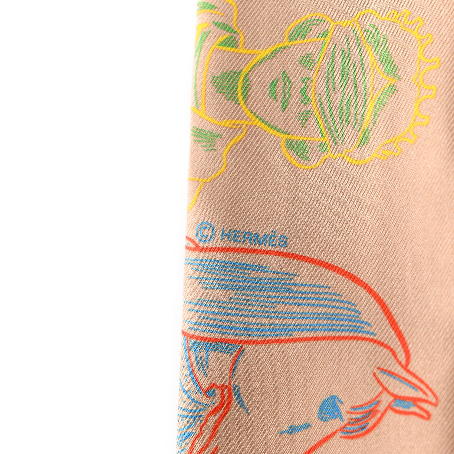 Hermes Silk Dress Code Twilly Camel Vert Bleu 4 of 4