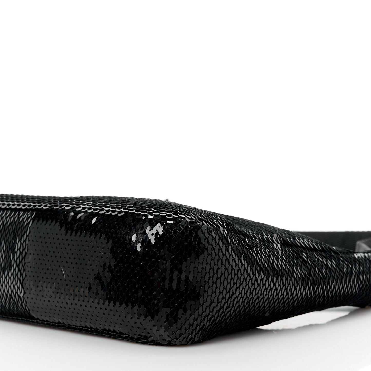 Paillettes Sequin Mini Re-Edition 2000 Bag Black White