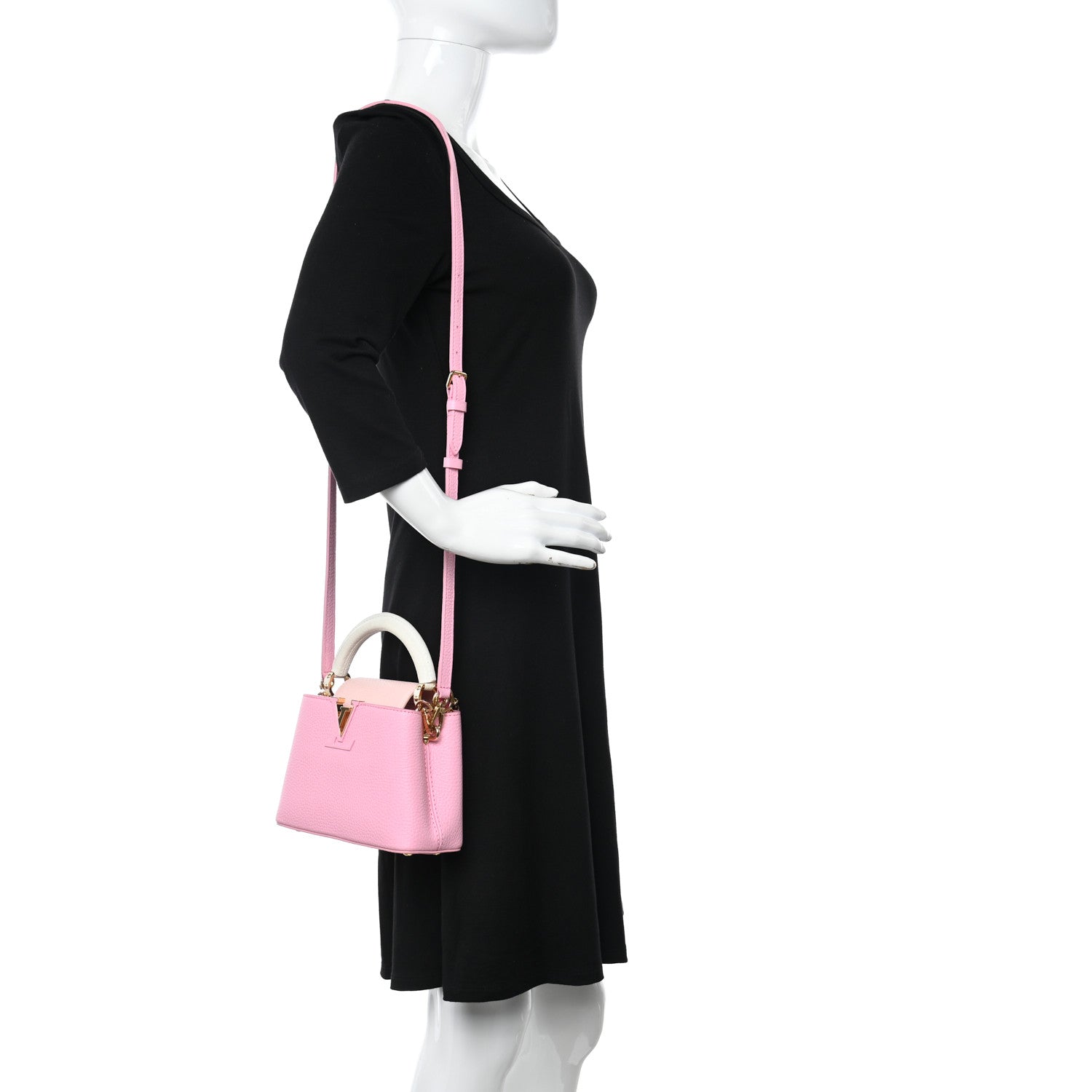 Louis Vuitton Taurillon Flower Chain Capucines Mini Candy Pink 2 of 11