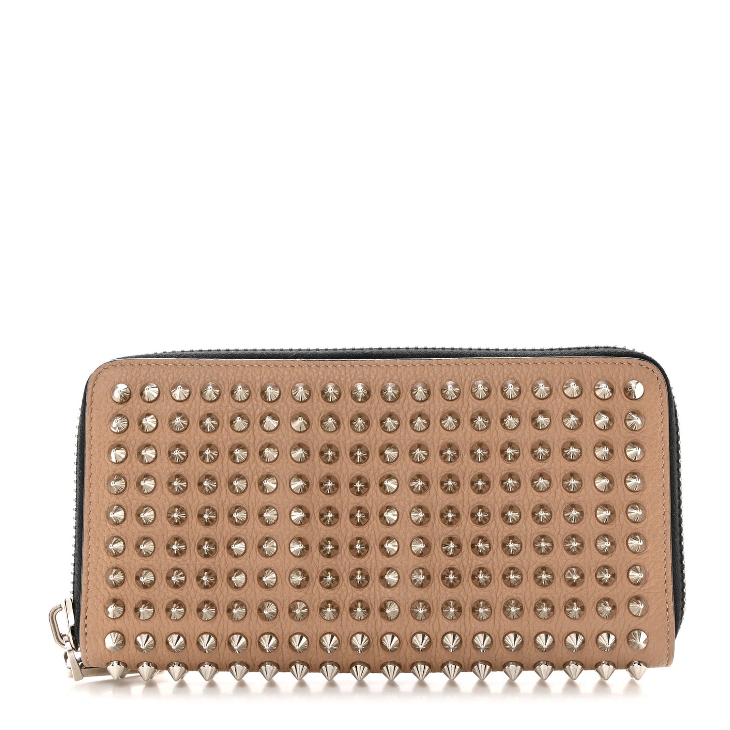 Calfskin Panettone Spiked Zip Around Wallet Dune