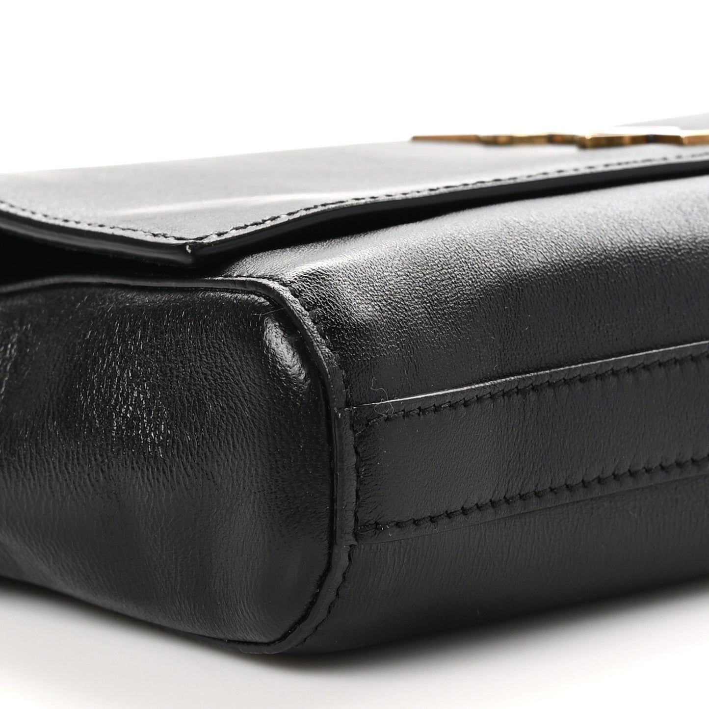 Smooth Calfskin Suede Small Reversible Monogram Kate Satchel Black