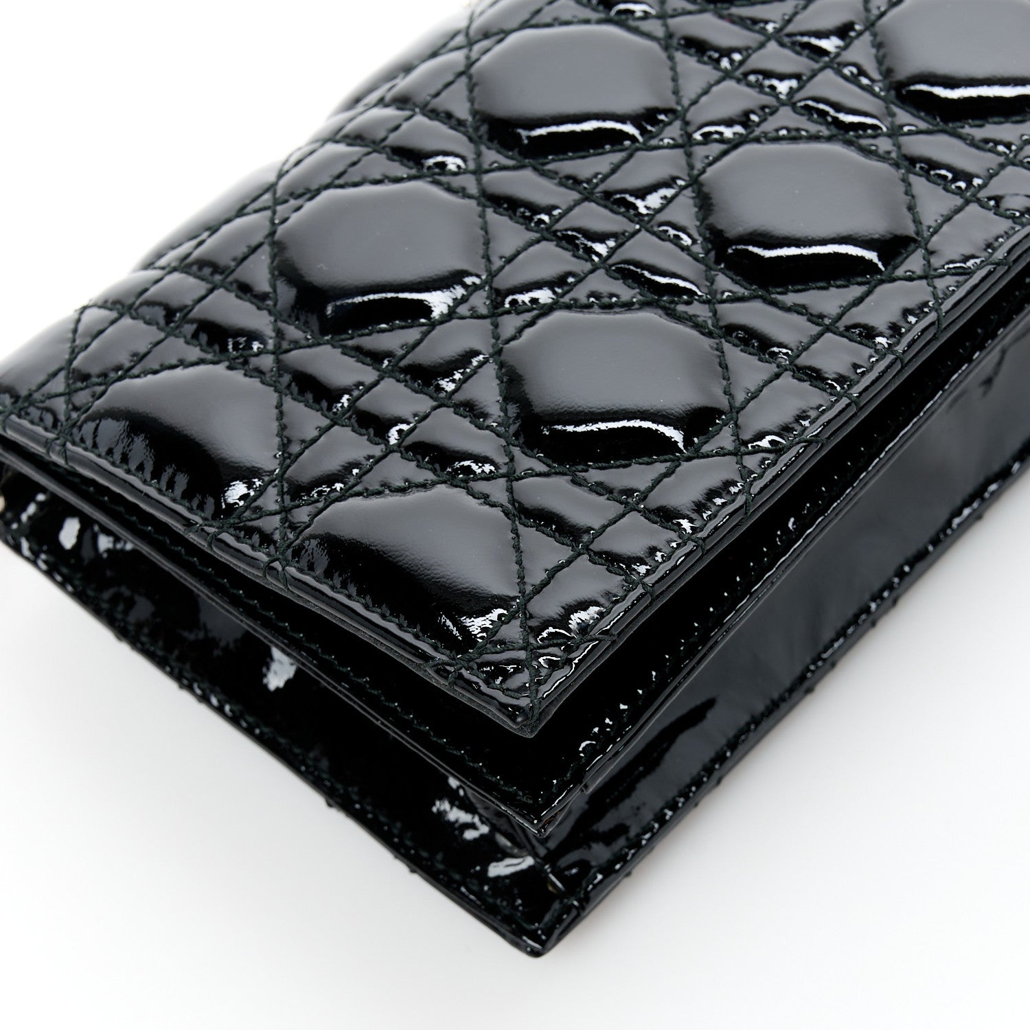 Christian Dior Patent Cannage Lady Dior Convertible Clutch Black 8 of 9