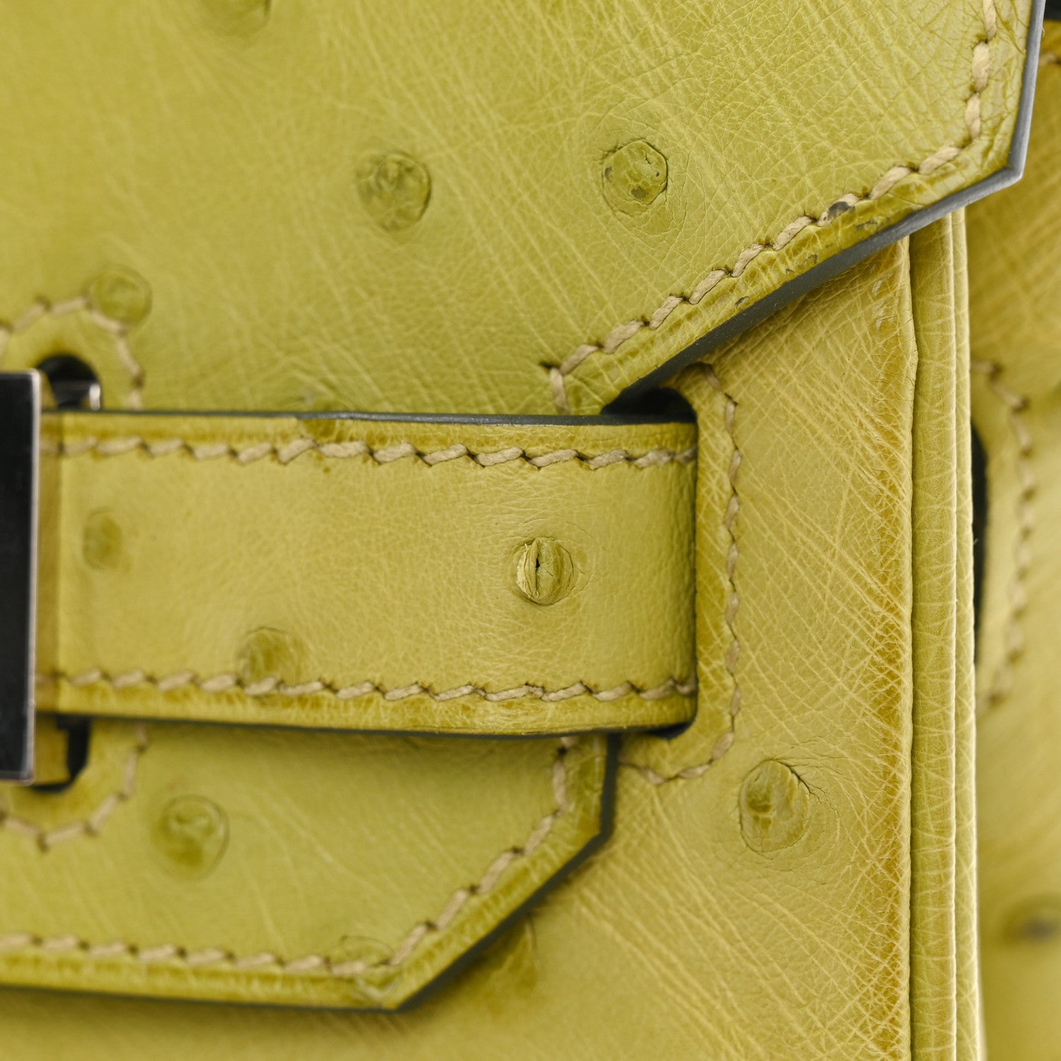 Hermes Ostrich Birkin 30 Vert Anis 15 of 16