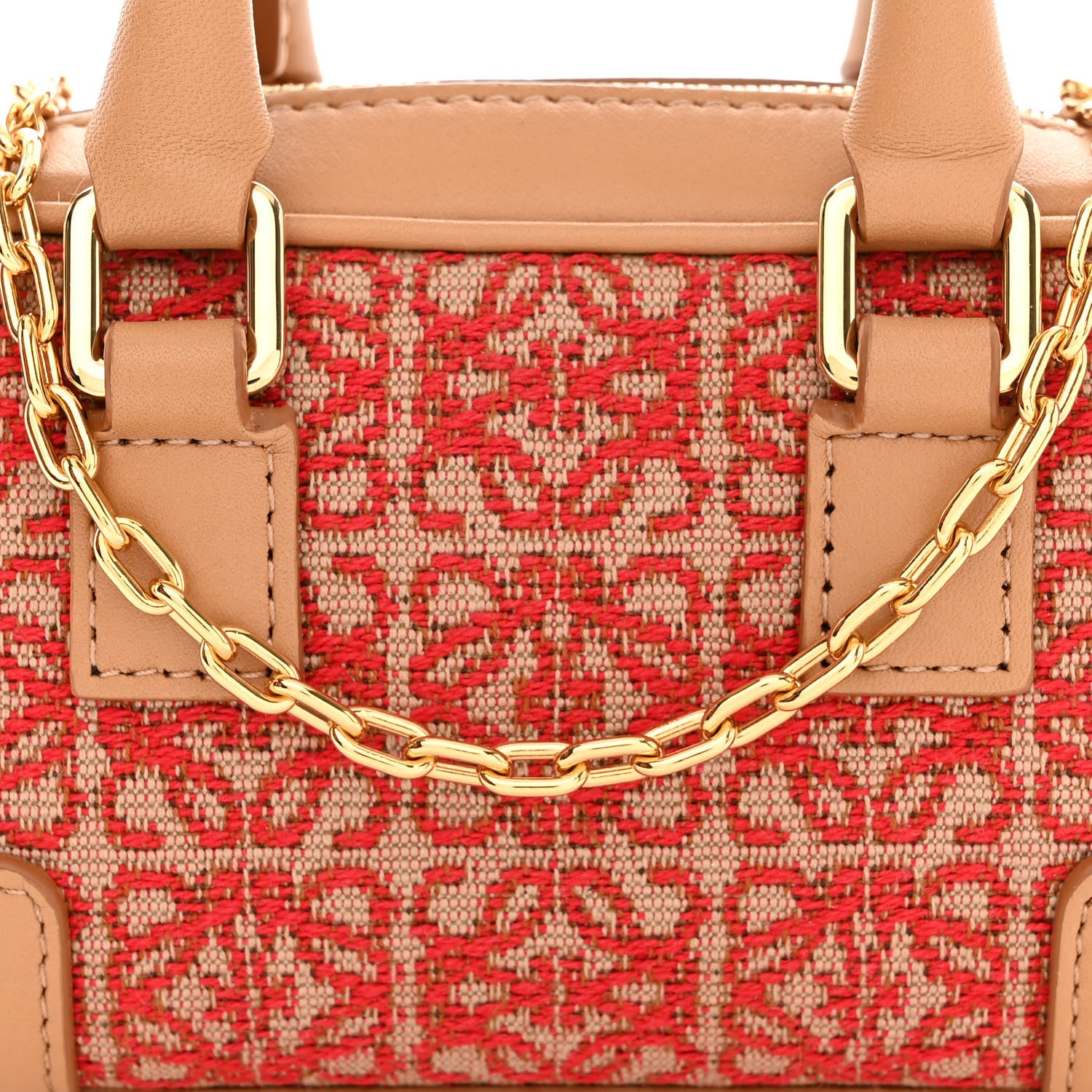Loewe Jacquard Anagram Calfskin Amazona Nano Brown Red 8 of 10