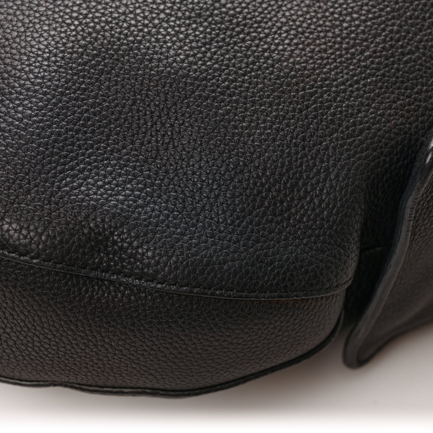Grained Calfskin Hobo Black