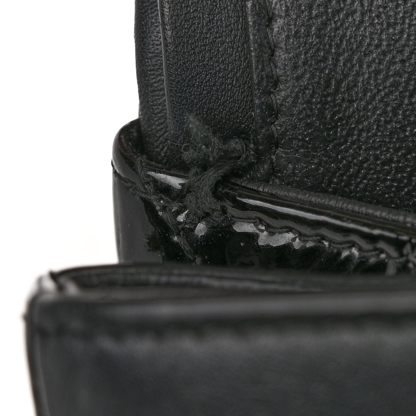 Patent Quilted Jumbo Double Flap Black