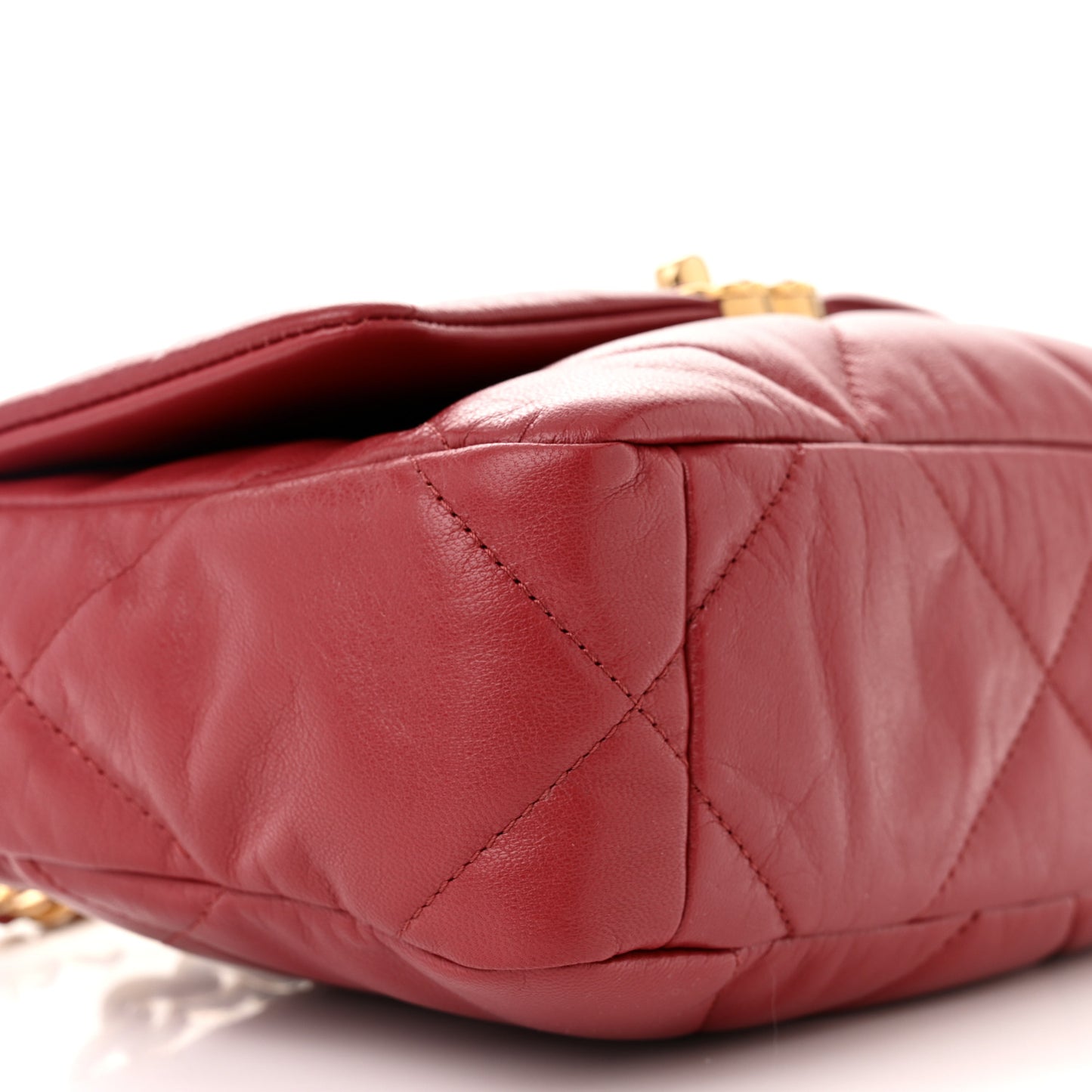 Goatskin Quilted Medium Chanel 19 Flap Red