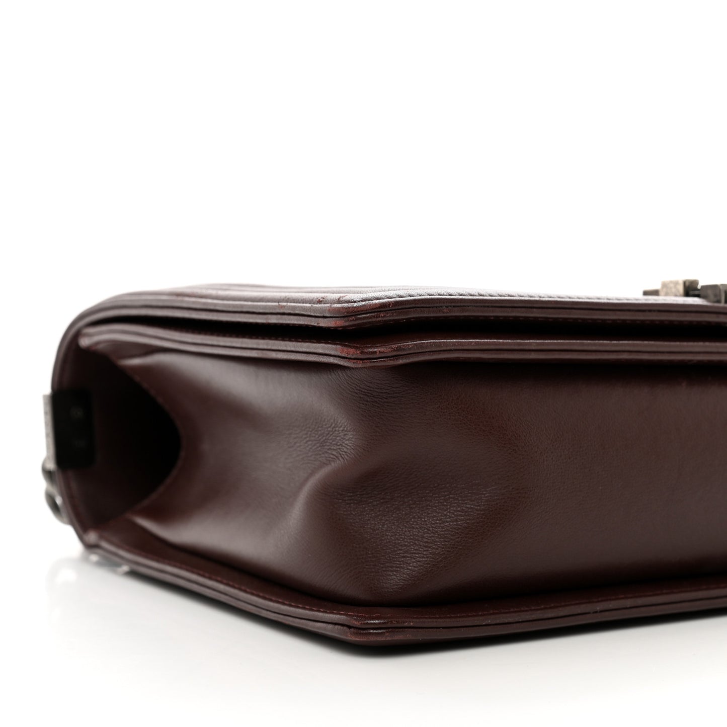 Calfskin Chevron Quilted New Medium Boy Flap Burgundy