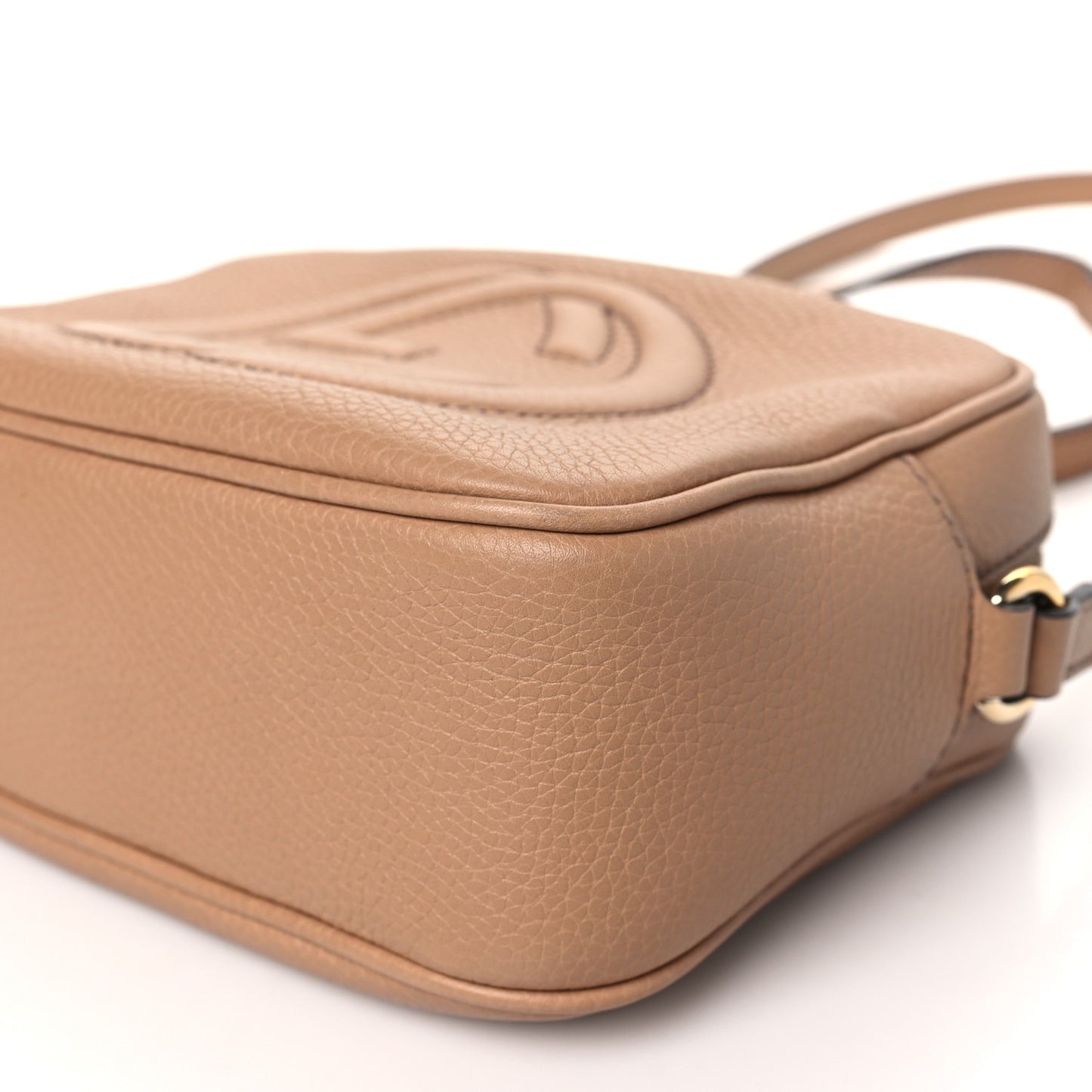 Pebbled Calfskin Small Soho Disco Bag Camelia