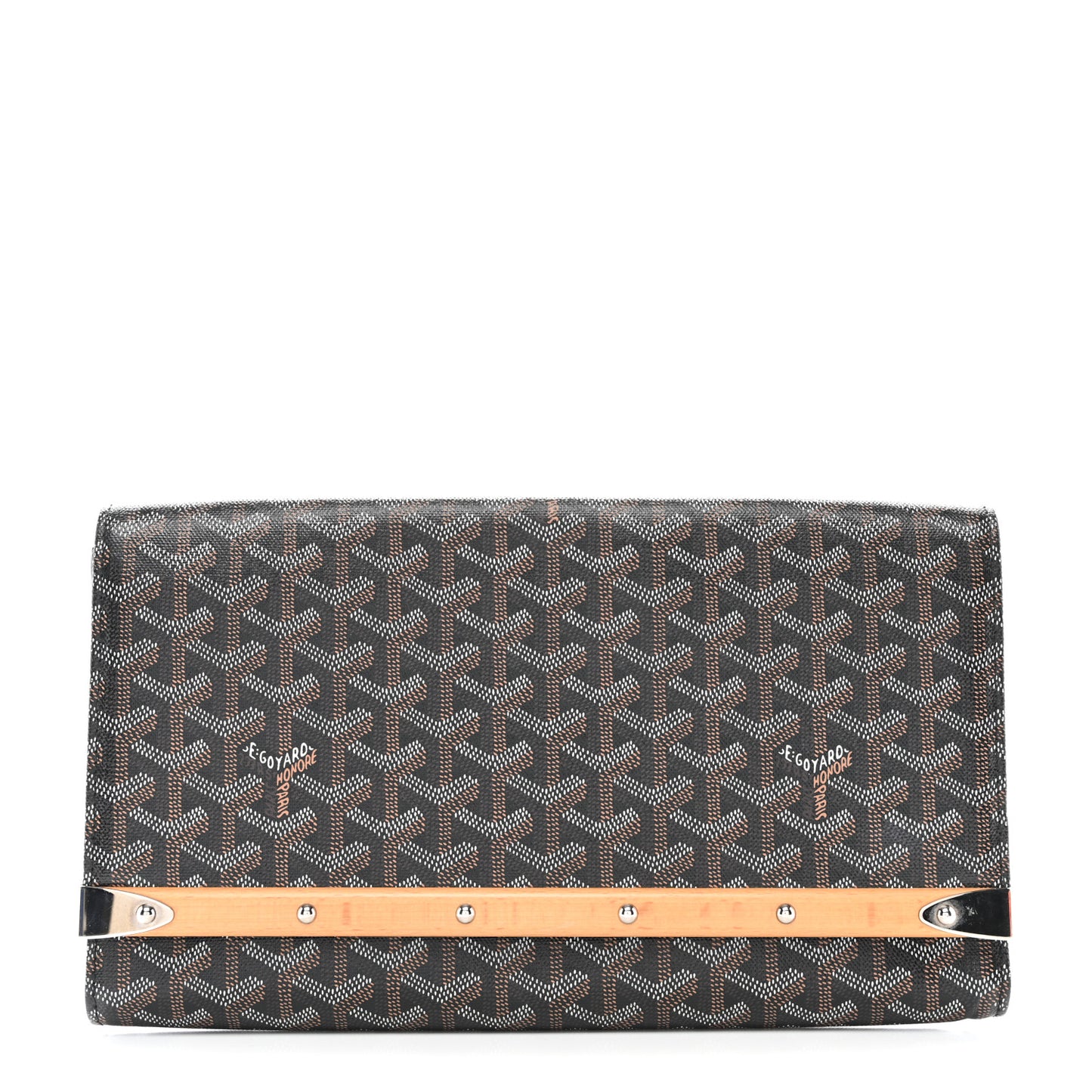 Goyardine Monte Carlo Bois Clutch Black