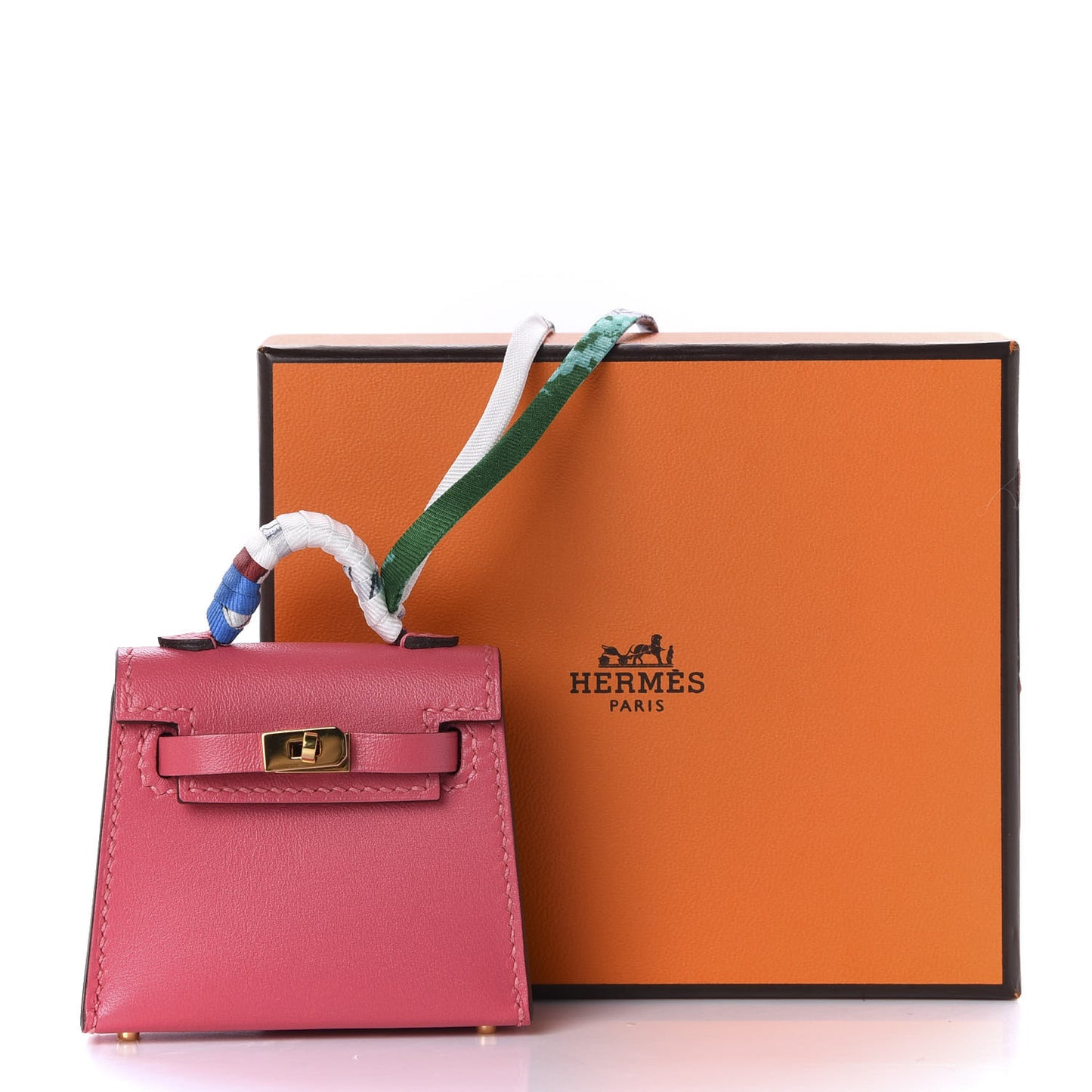 Tadelakt Mini Kelly Twilly Bag Charm Rose Lipstick