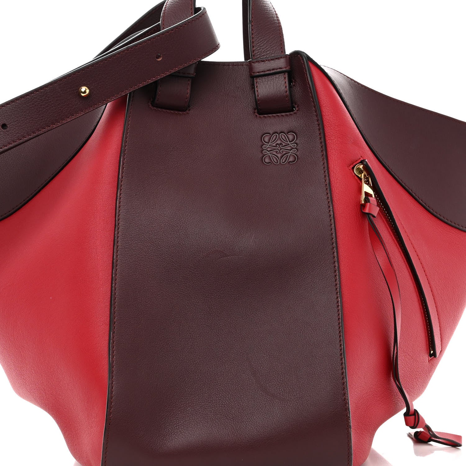 Loewe Calfskin Medium Hammock Shoulder Bag Maroon Oxblood 6 of 9