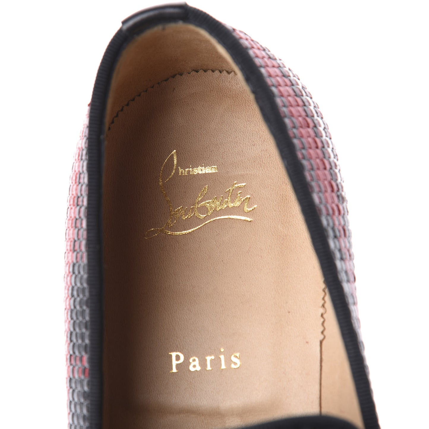 Calfskin Tresse Taty Mens Dada Flat Loafers 41.5 Rouge Black