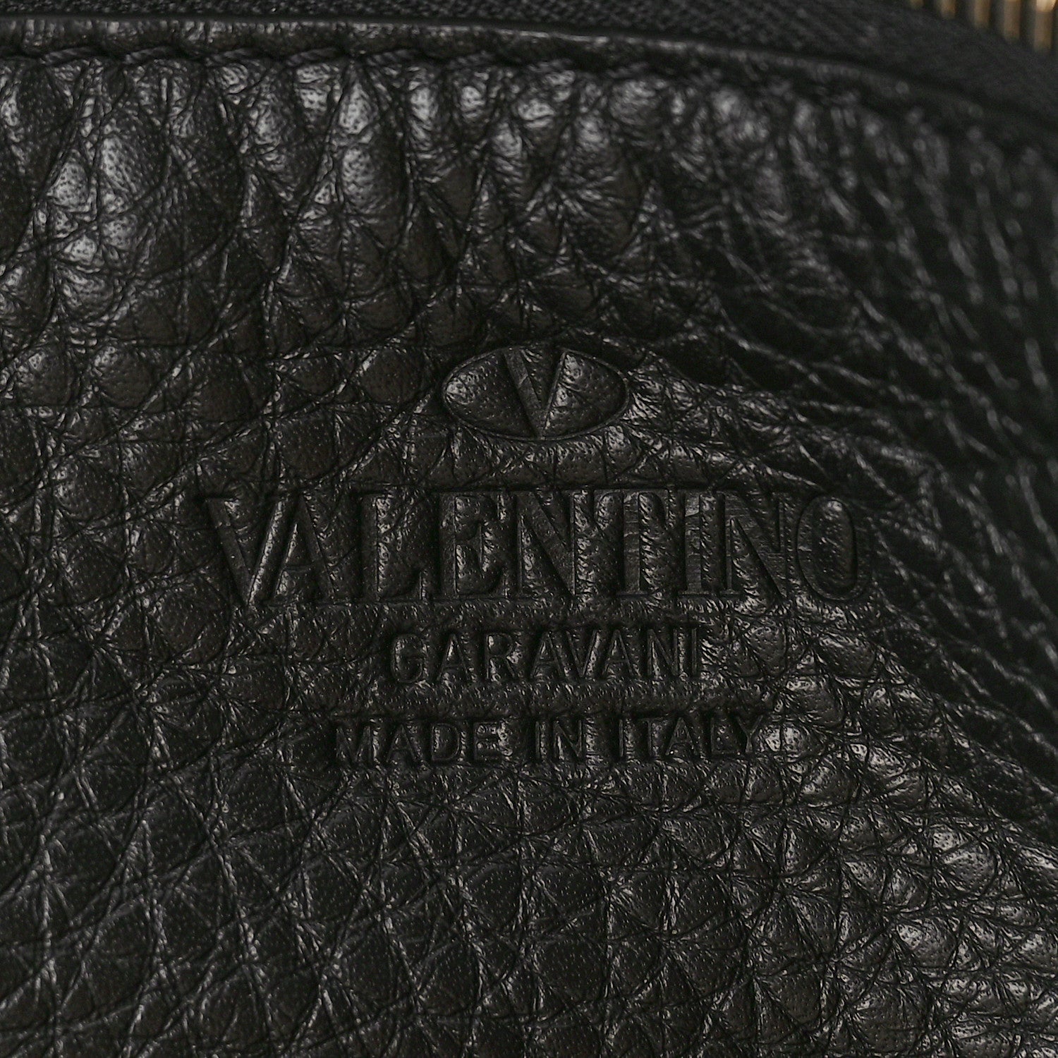 Valentino Garavani Pebbled Calfskin Medium Rockstud Tote Black 6 of 8